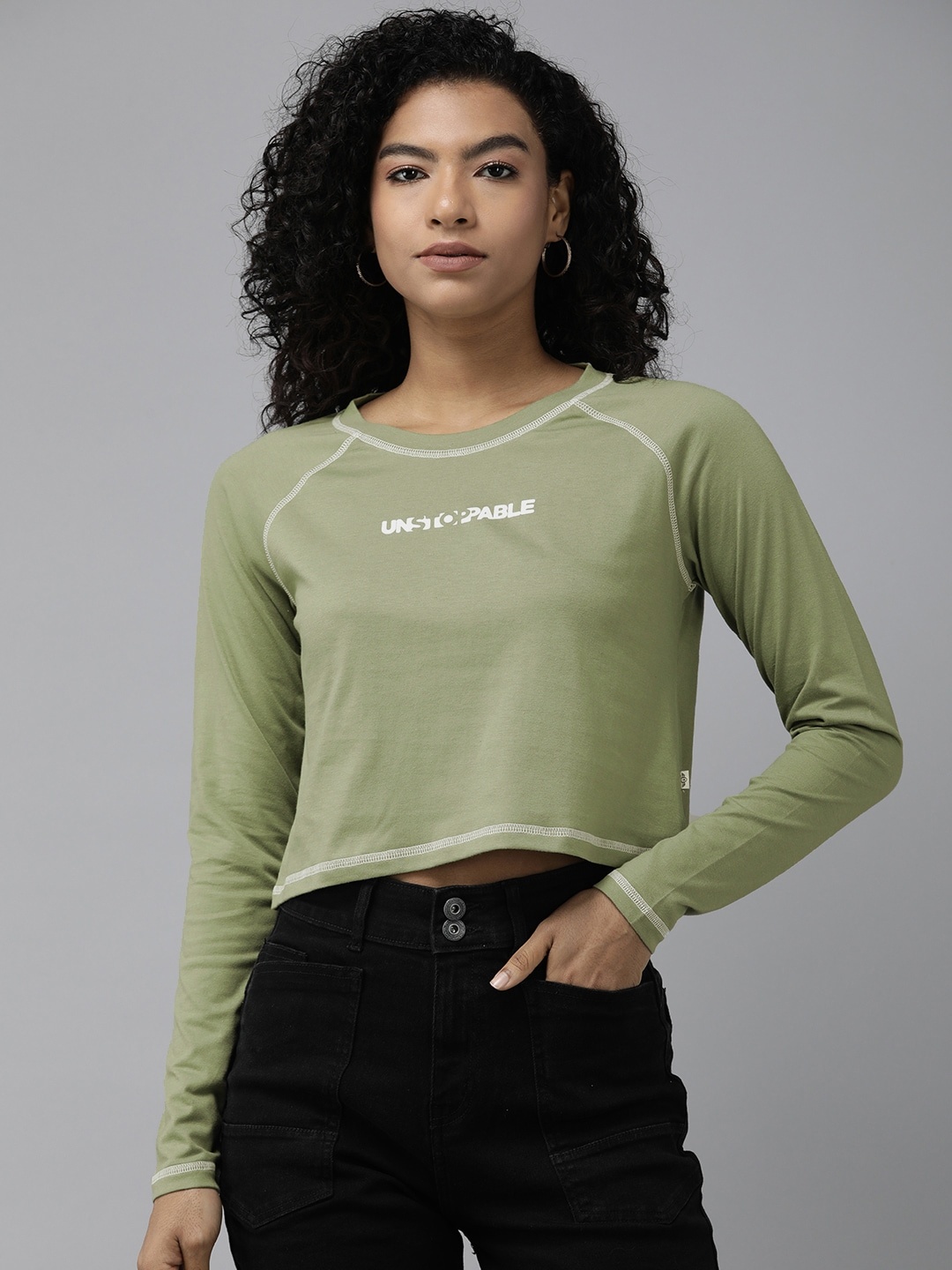 

The Roadster Life Co. Raglan Sleeves Typography Printed T-shirt, Olive