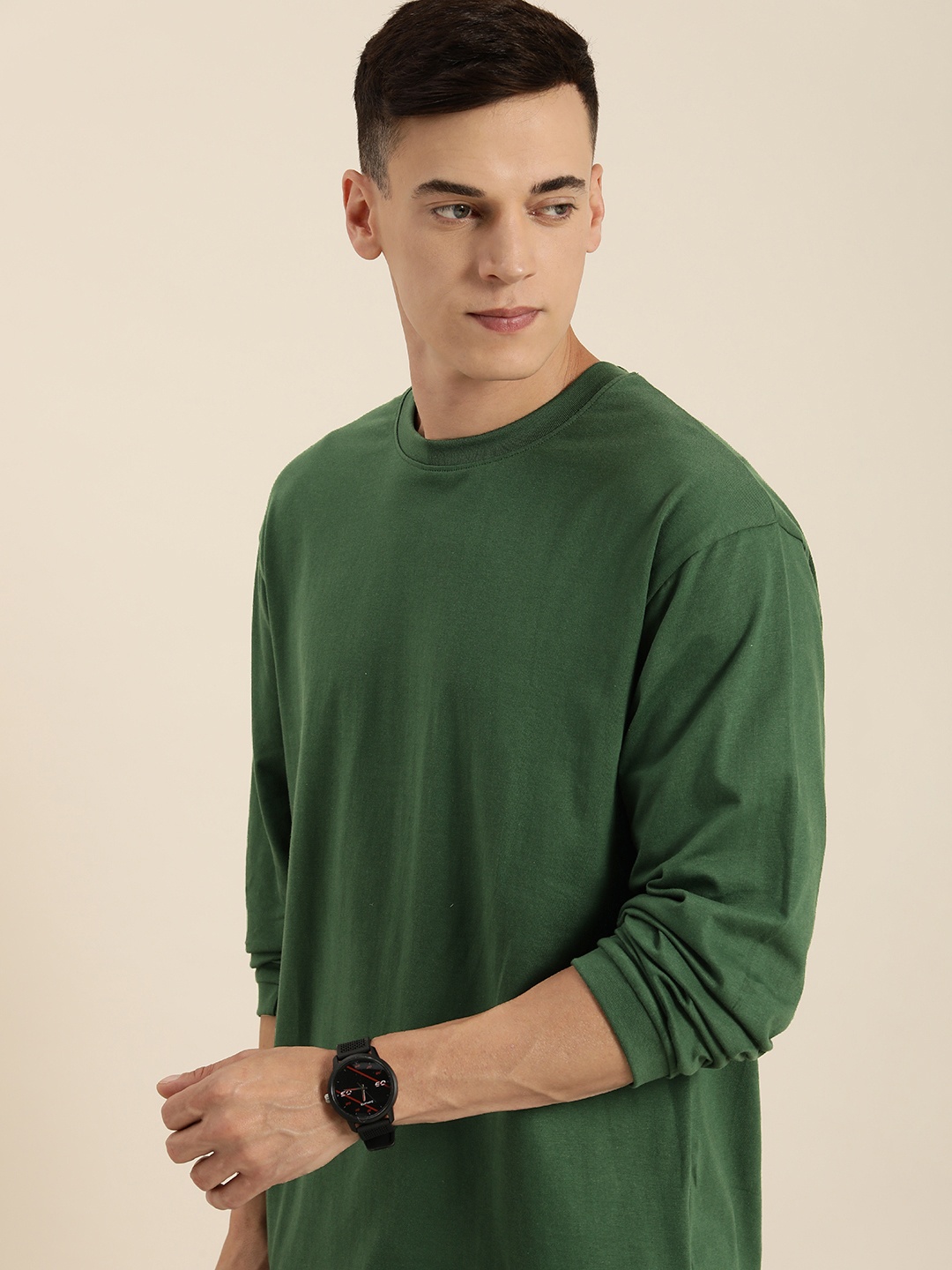 

DILLINGER Men Solid Oversized T-shirt, Green