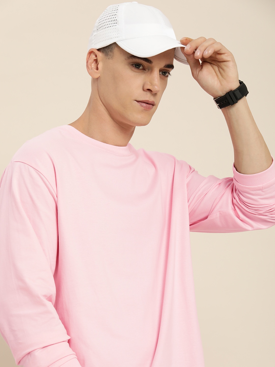 

DILLINGER Men Solid Oversized T-shirt, Pink