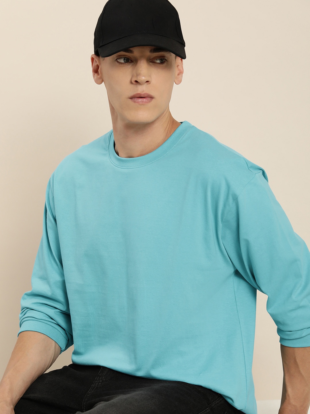 

DILLINGER Men Solid Oversized T-shirt, Blue