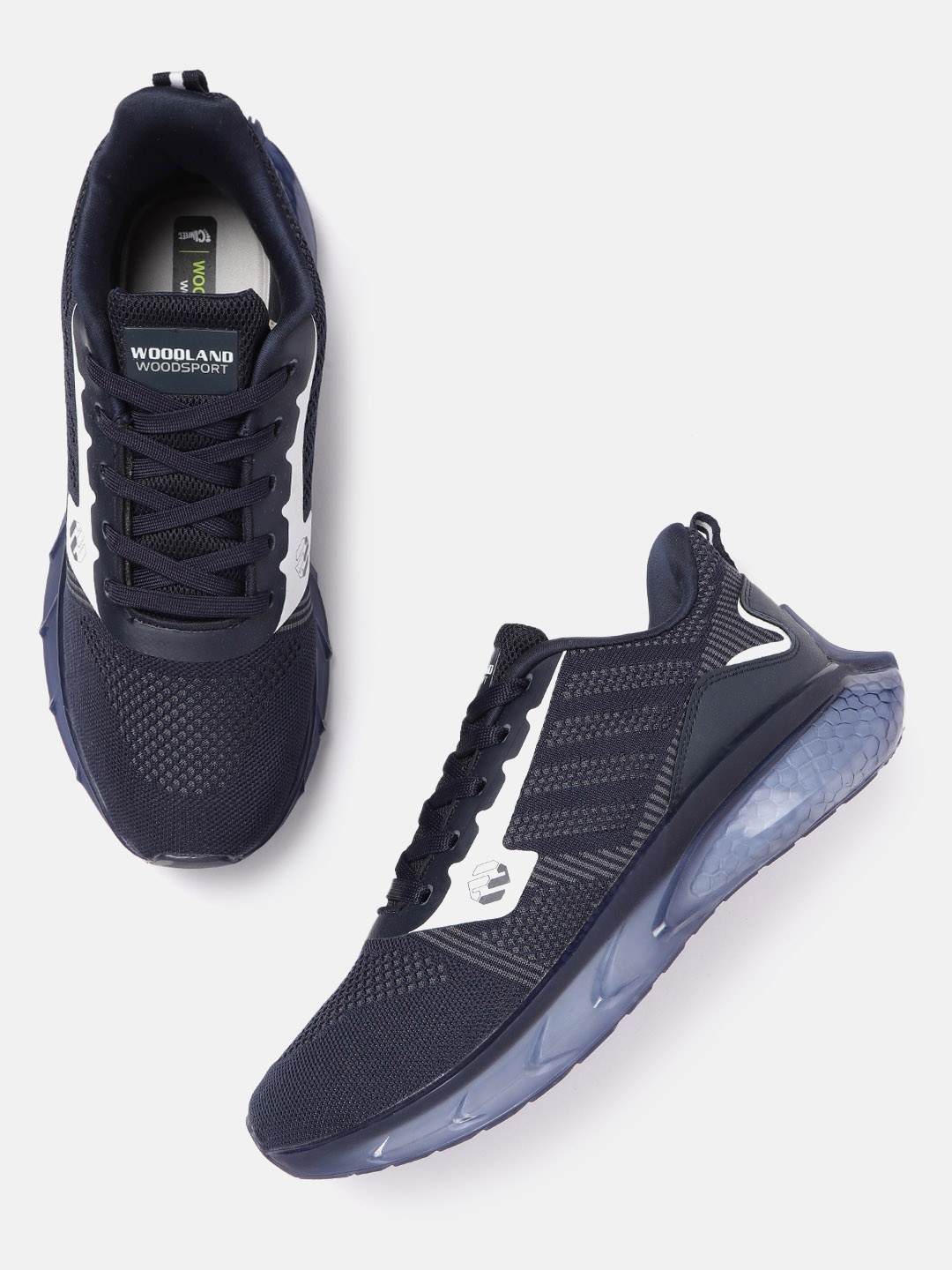 

Woodland Men Navy Blue Woven Design Sneakers