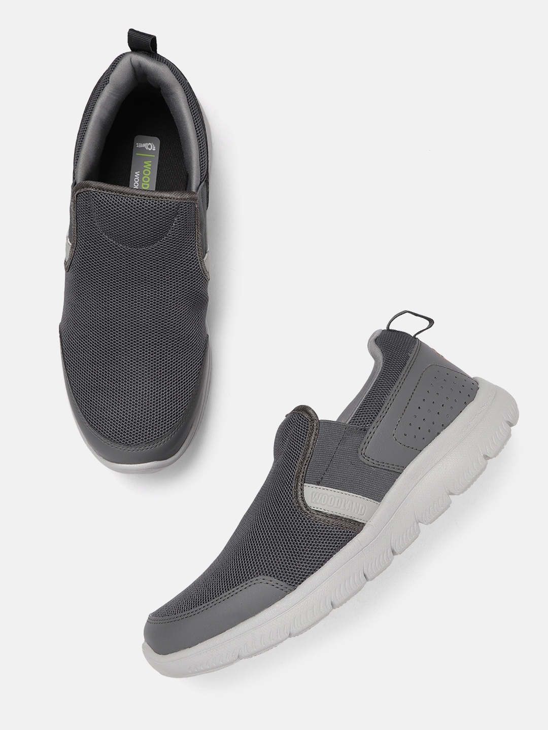 

Woodland Men Grey Solid Woven Design Slip-On Sneakers