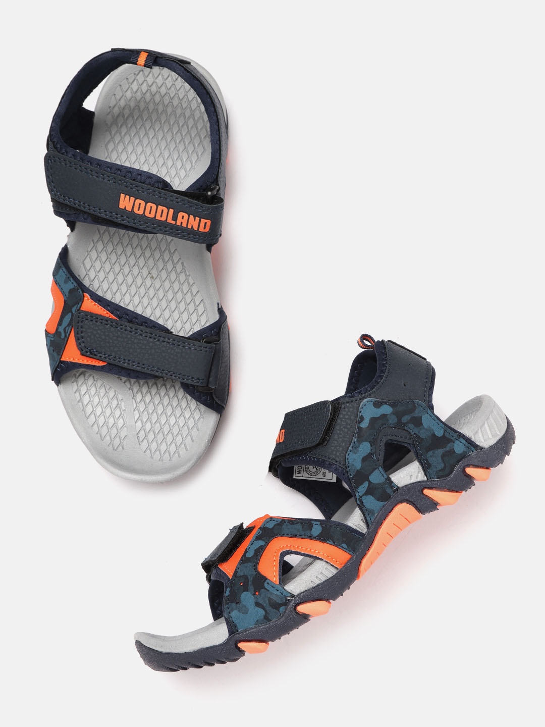 

Woodland Men Navy Blue & Orange Solid Perforated Sports Sandals