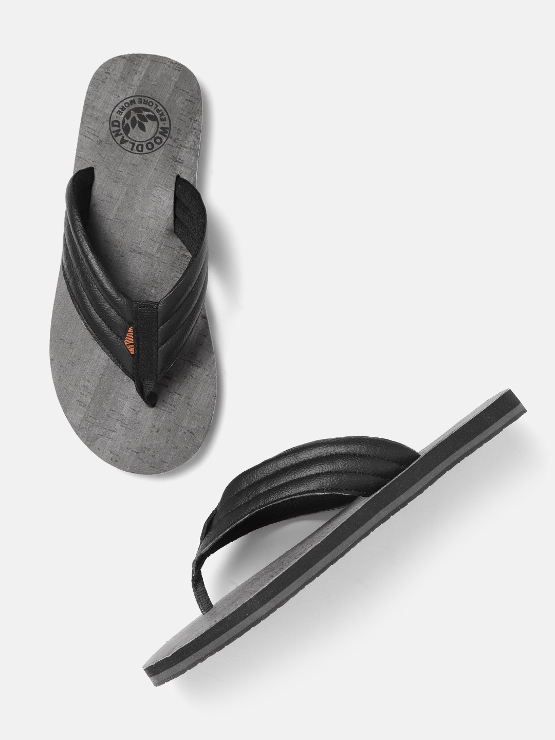 

Woodland Men Black Solid Leather Comfort Sandals