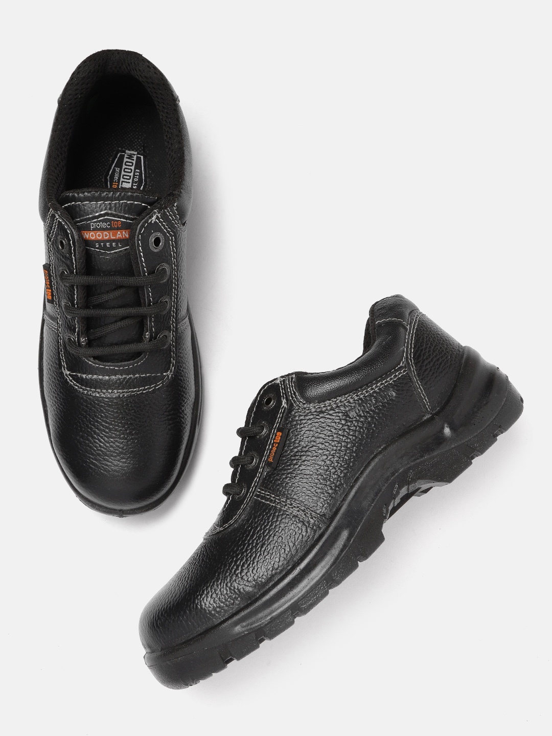 

Woodland Men Black Solid Leather Sneakers