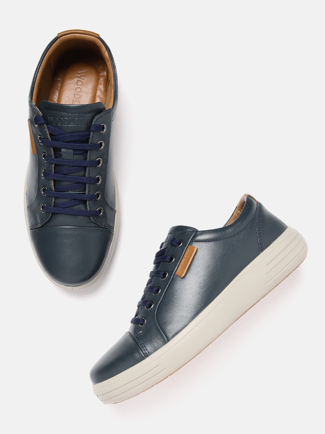 

Woodland Men Leather Sneakers, Navy blue