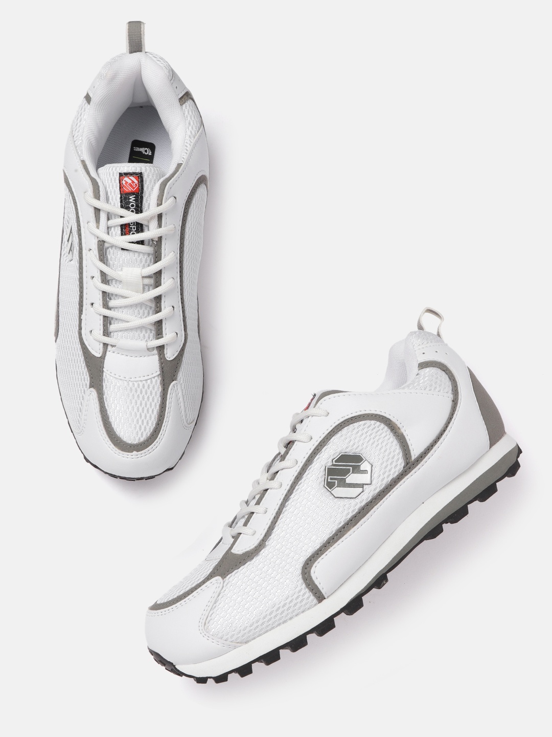 

Woodland Men White & Grey Woven Design Sneakers