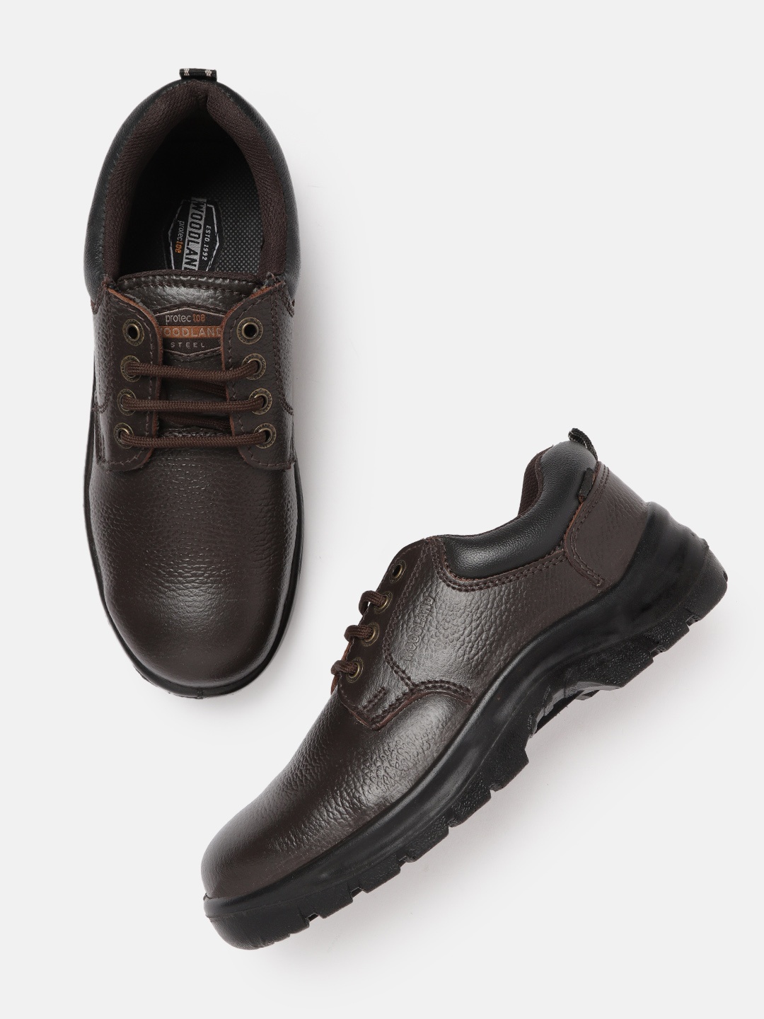 

Woodland Men Coffee Brown Solid Leather Sneakers