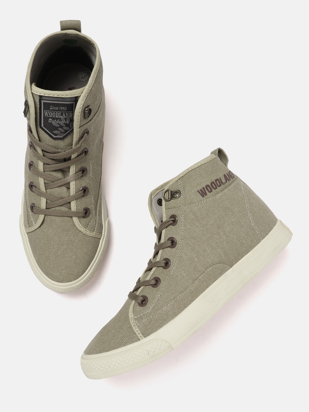 

Woodland Men Khaki Solid Mid-Top Sneakers