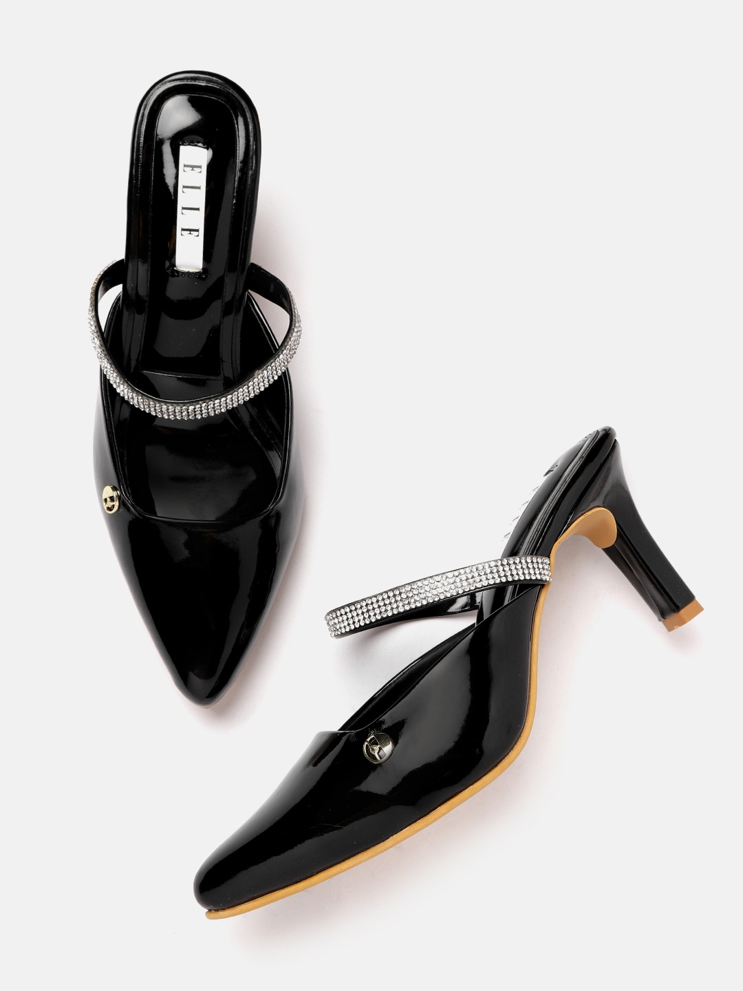 

ELLE Black Embellished Mules