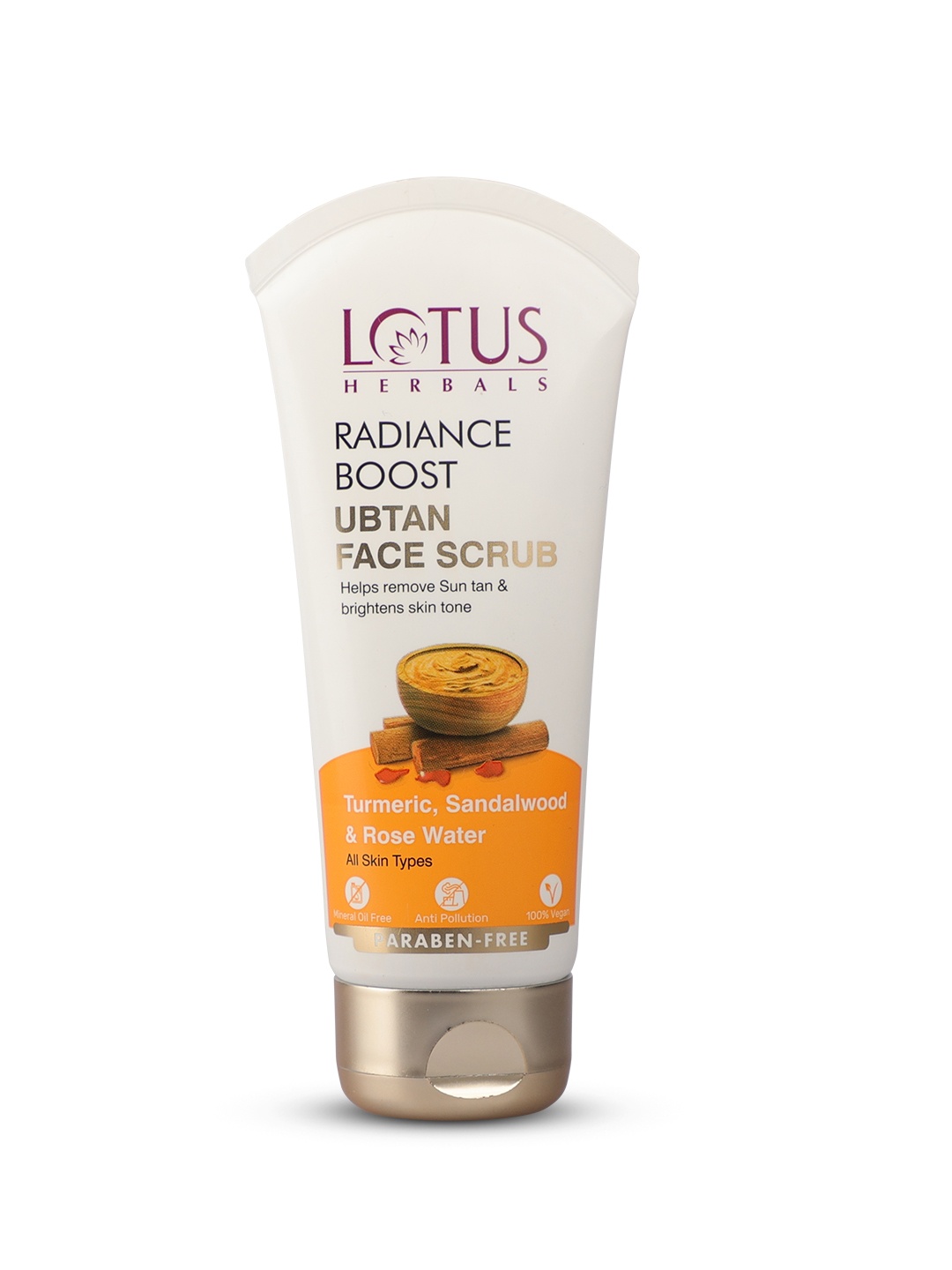 

Lotus Herbals Radiance Boost Ubtan Face Scrub to Remove Sun Tan with Turmeric - 100 g, White