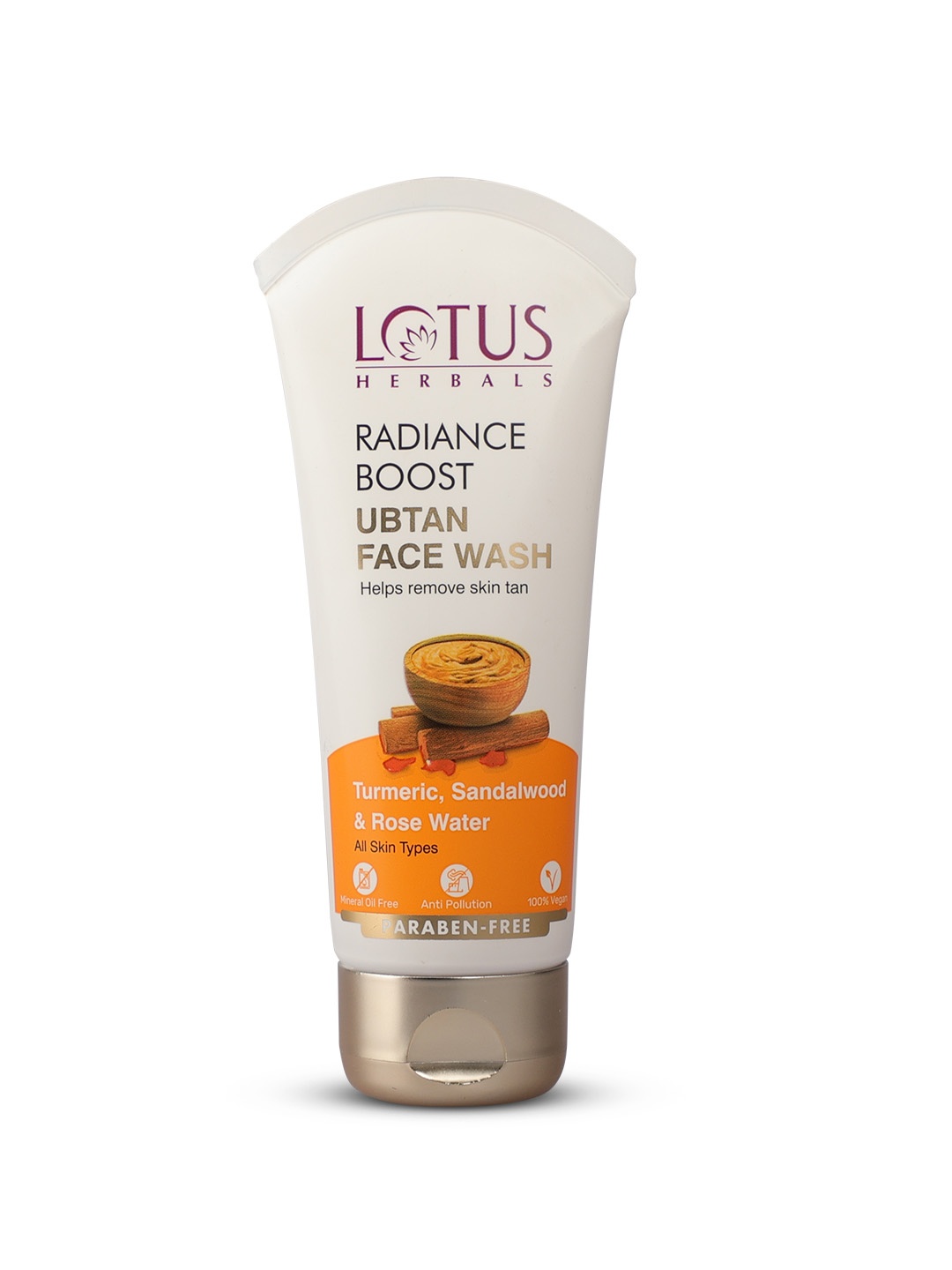 

Lotus Herbals Radiance Boost Ubtan Face Wash with Turmeric & Sandalwood - 100 g, White