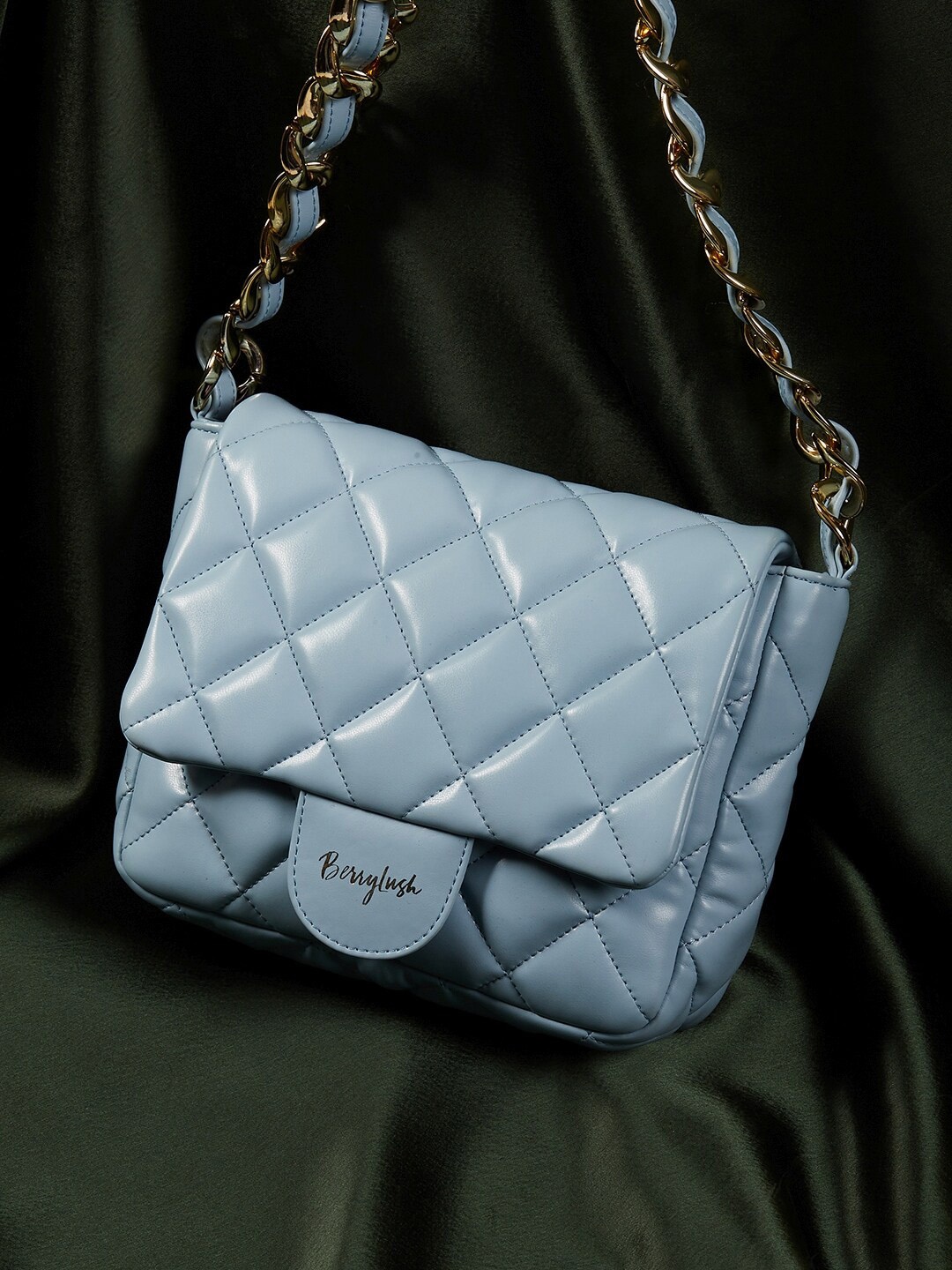 

Berrylush Blue Quilted Shoulder Bag