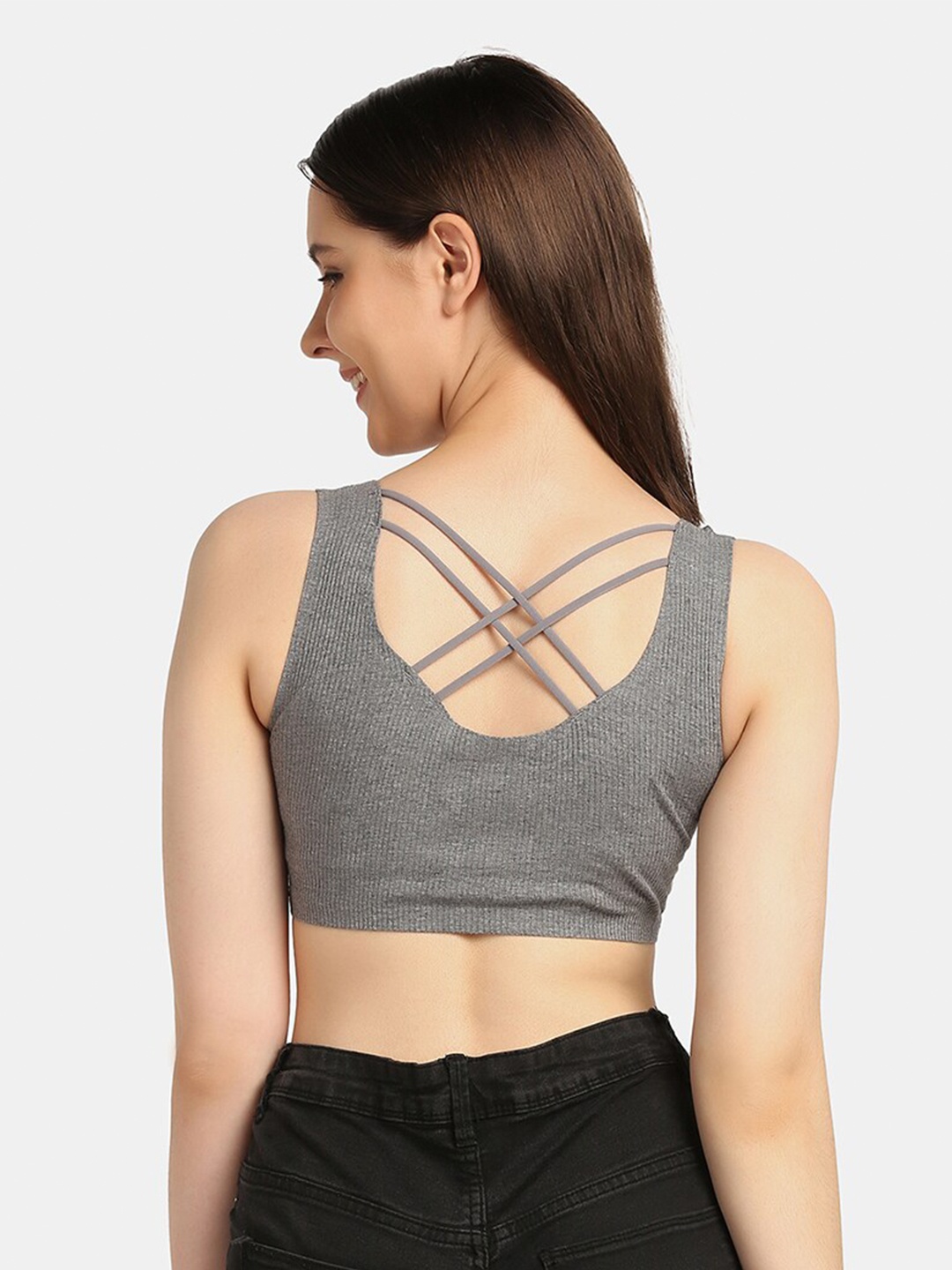 

Da Intimo Grey Styled Back Bralette Bra DI-1379 GREY-C22