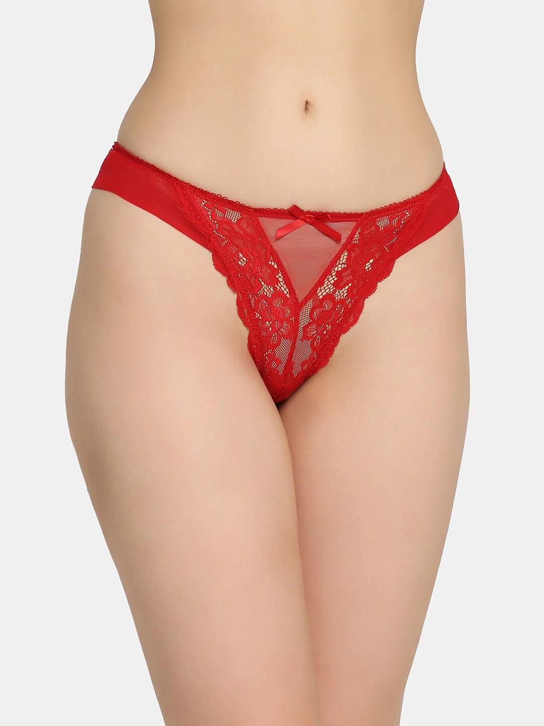 

Da Intimo Women Red Self-Design Thongs Briefs
