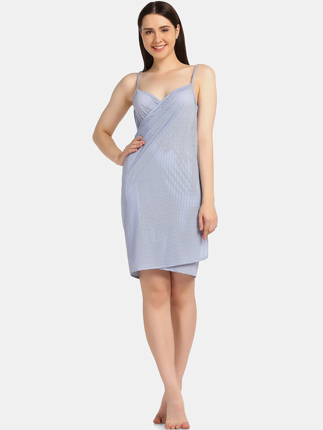 

Da Intimo Women Soft Ribbed Cover-Up Dress, Blue