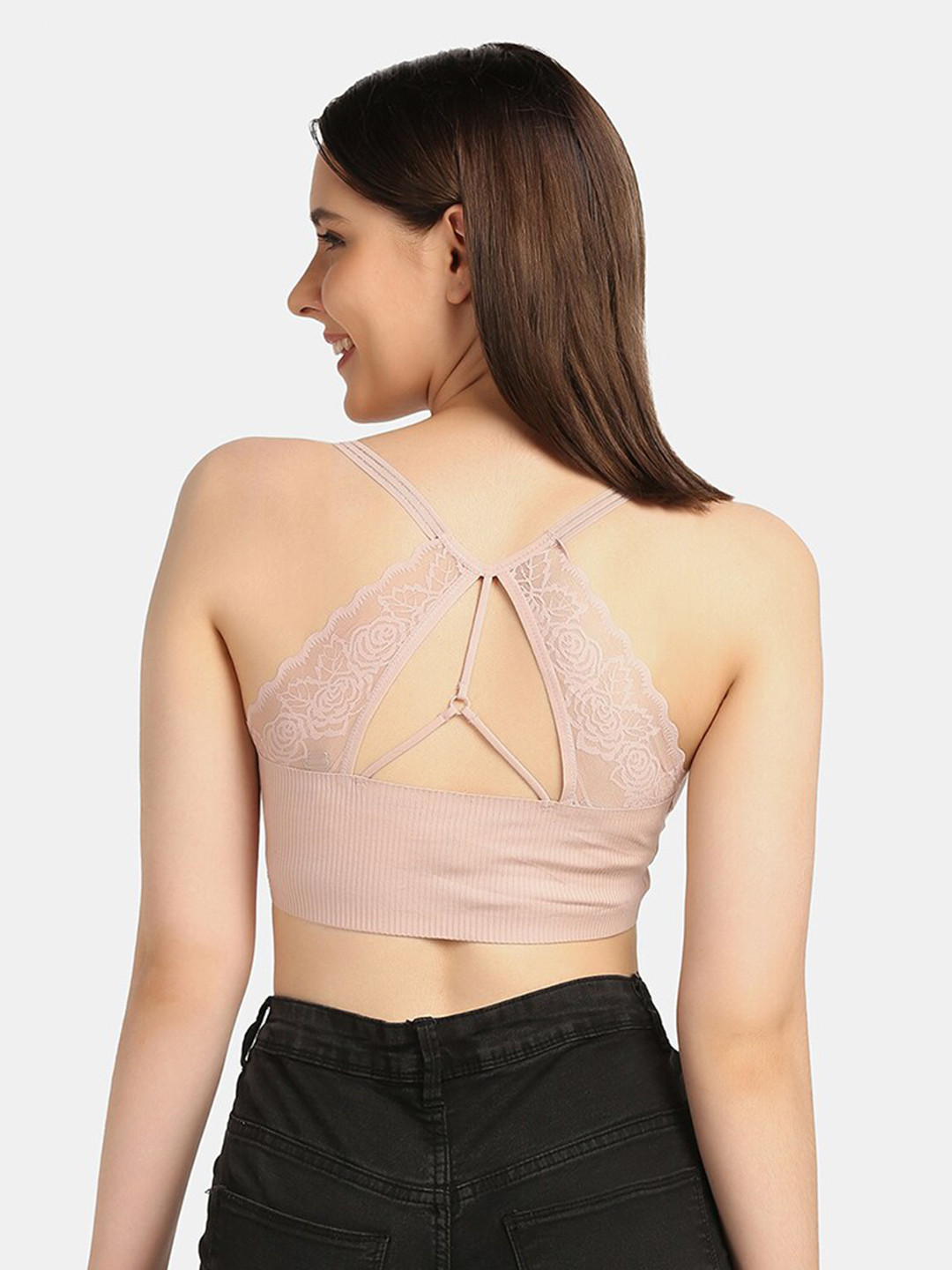 

Da Intimo Women Peach Solid Non-Wired Bralette Bra