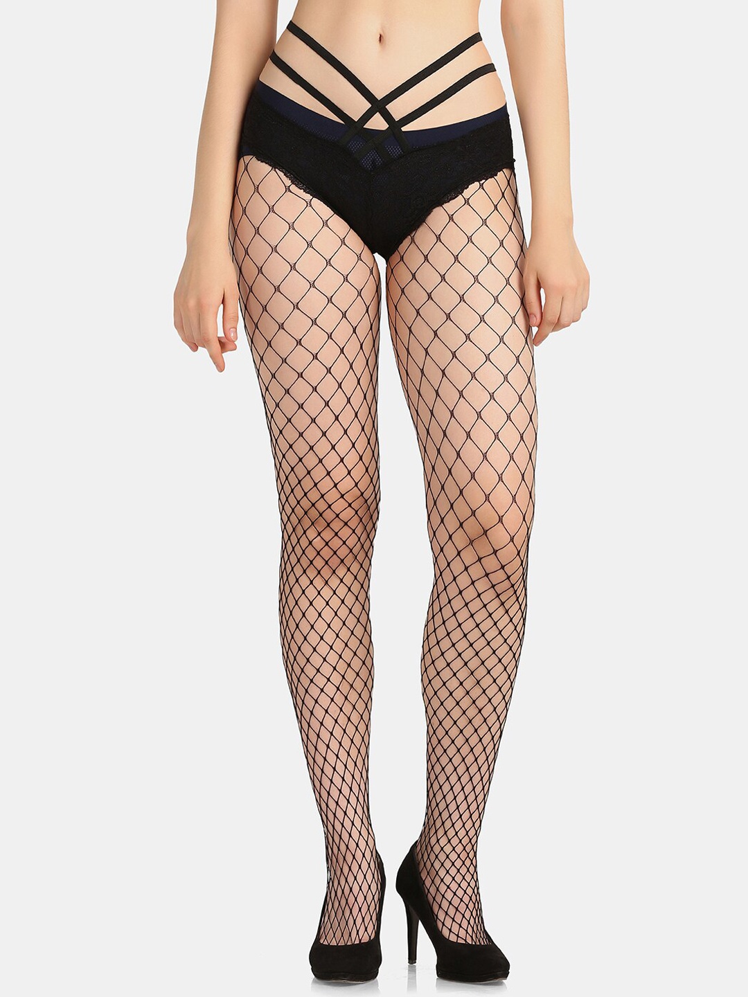 

Da Intimo Women Black Fishnet Stockings