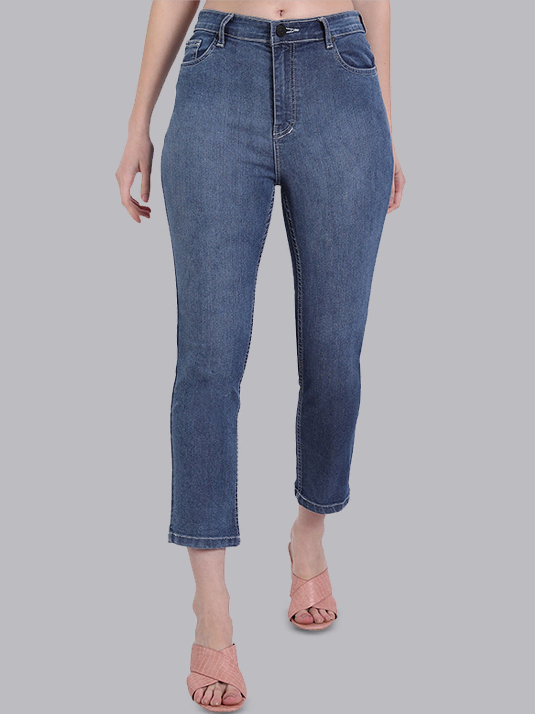 

Lorem Ginzo Women Navy Blue Straight Fit Stretchable Jeans