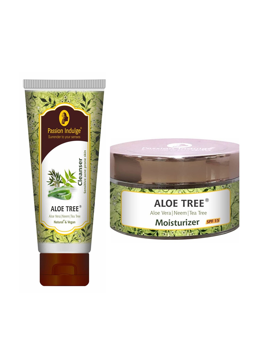 

Passion Indulge Aloe Tree Cleanser 100ml & Aloe Tree Moisturizer 50gm, Off white