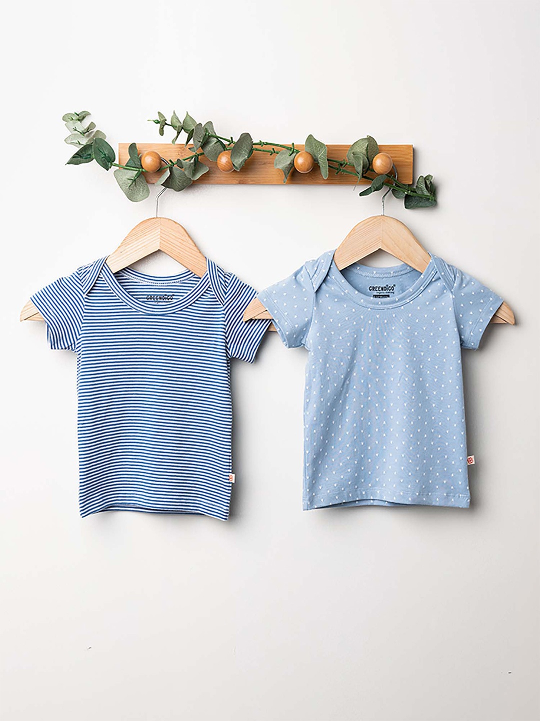 

GREENDIGO Kids Pack of 2 Blue & White Organic Cotton T-shirts