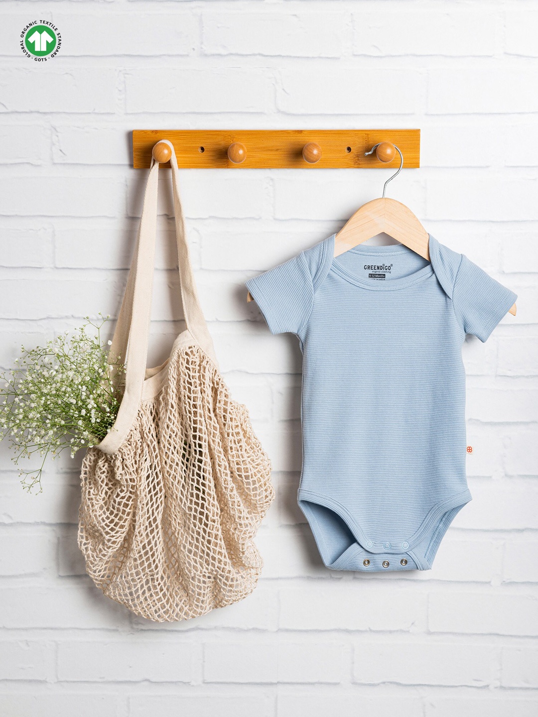 

GREENDIGO Kids Blue Solid Organic cotton Bodysuit