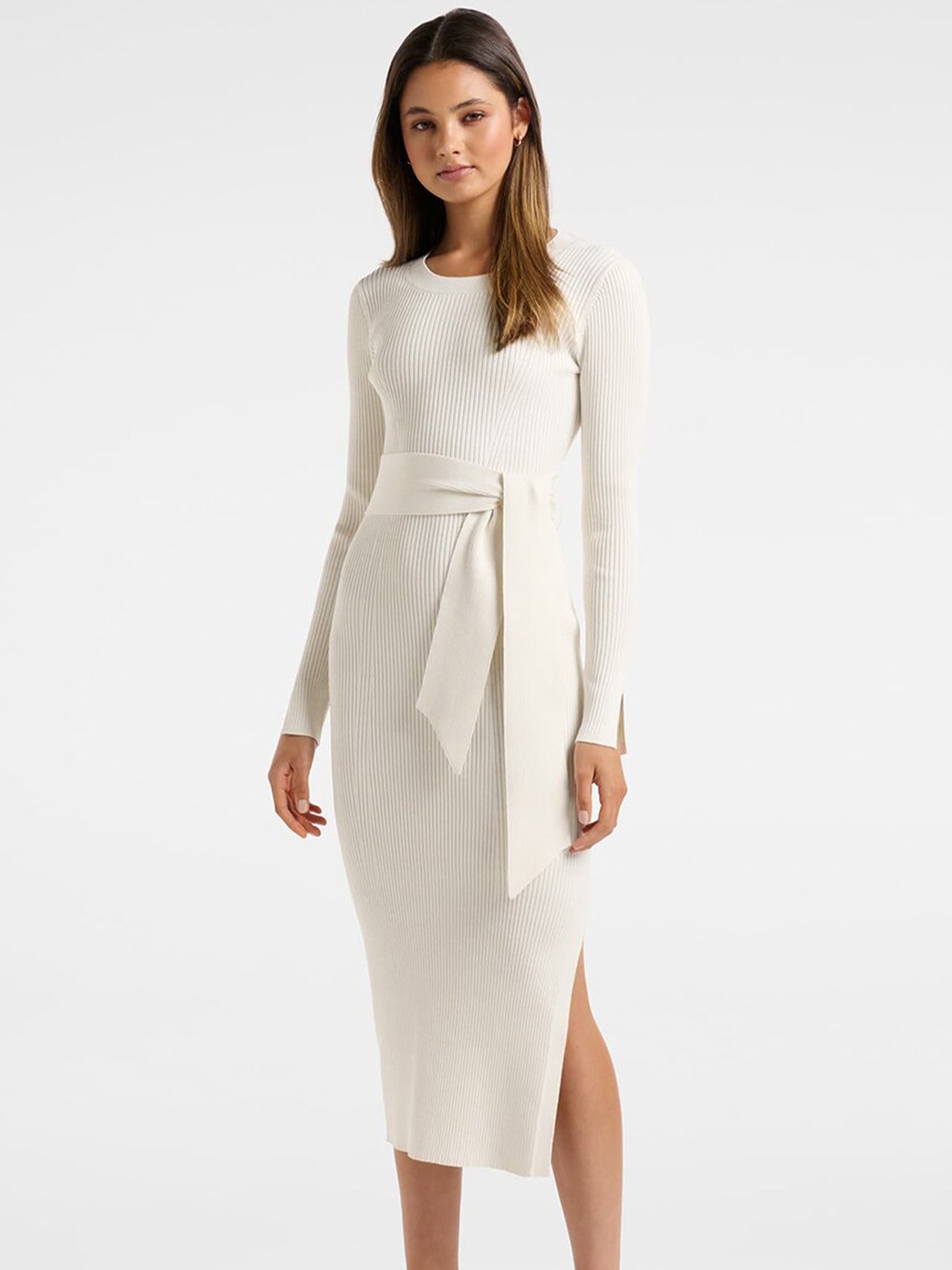 

Forever New White Bodycon Midi Dress