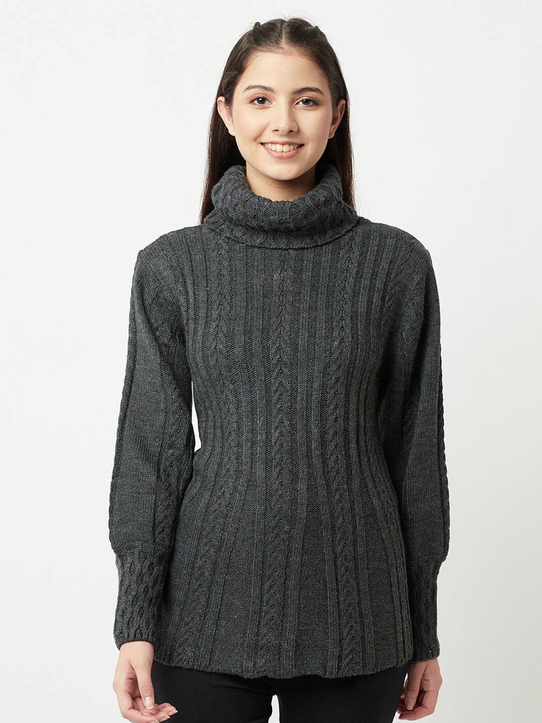 

Knitstudio Women Grey Striped Pullover
