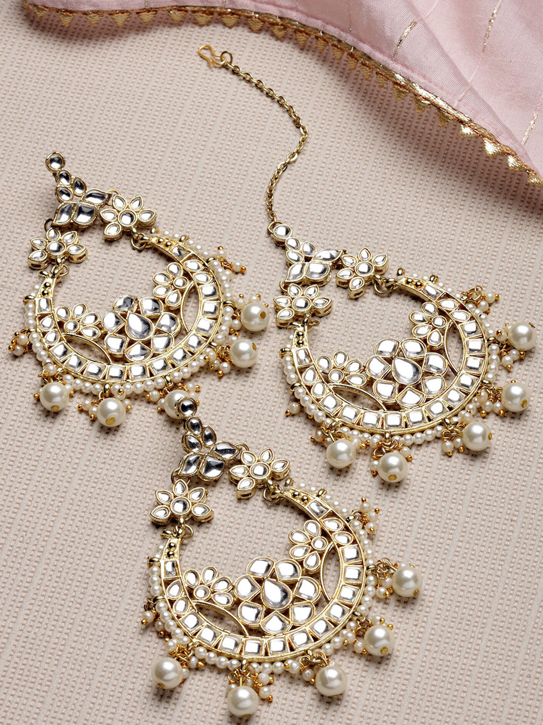 

KARATCART Gold-Plated & White Kundan Jewellery Set