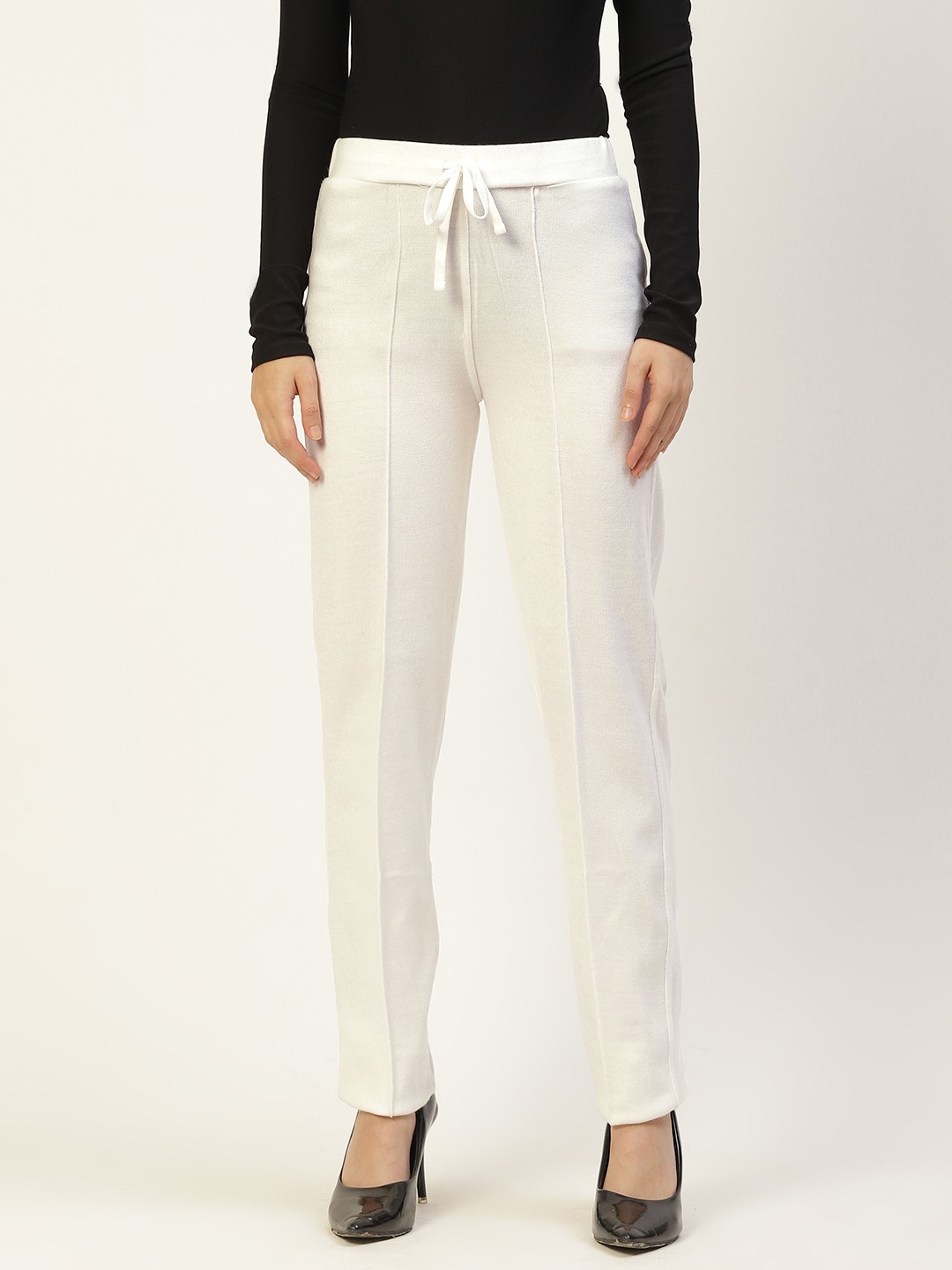 

RVK Women White Knitted Palazzos