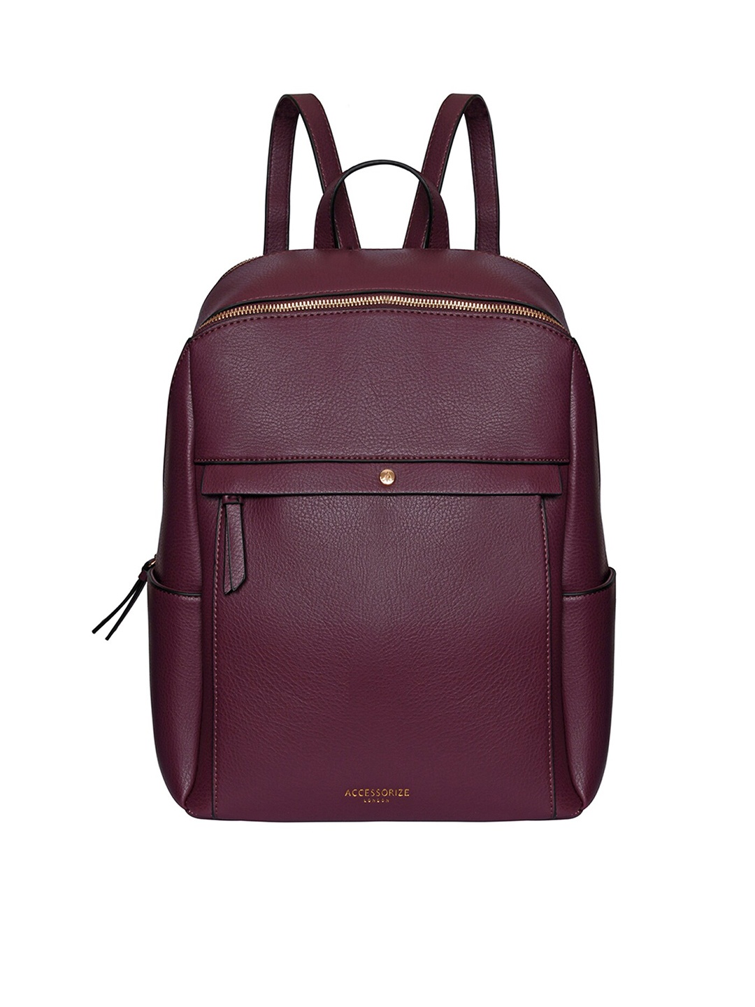 

Accessorize London Women Burgundy & Gold-Toned Backpack