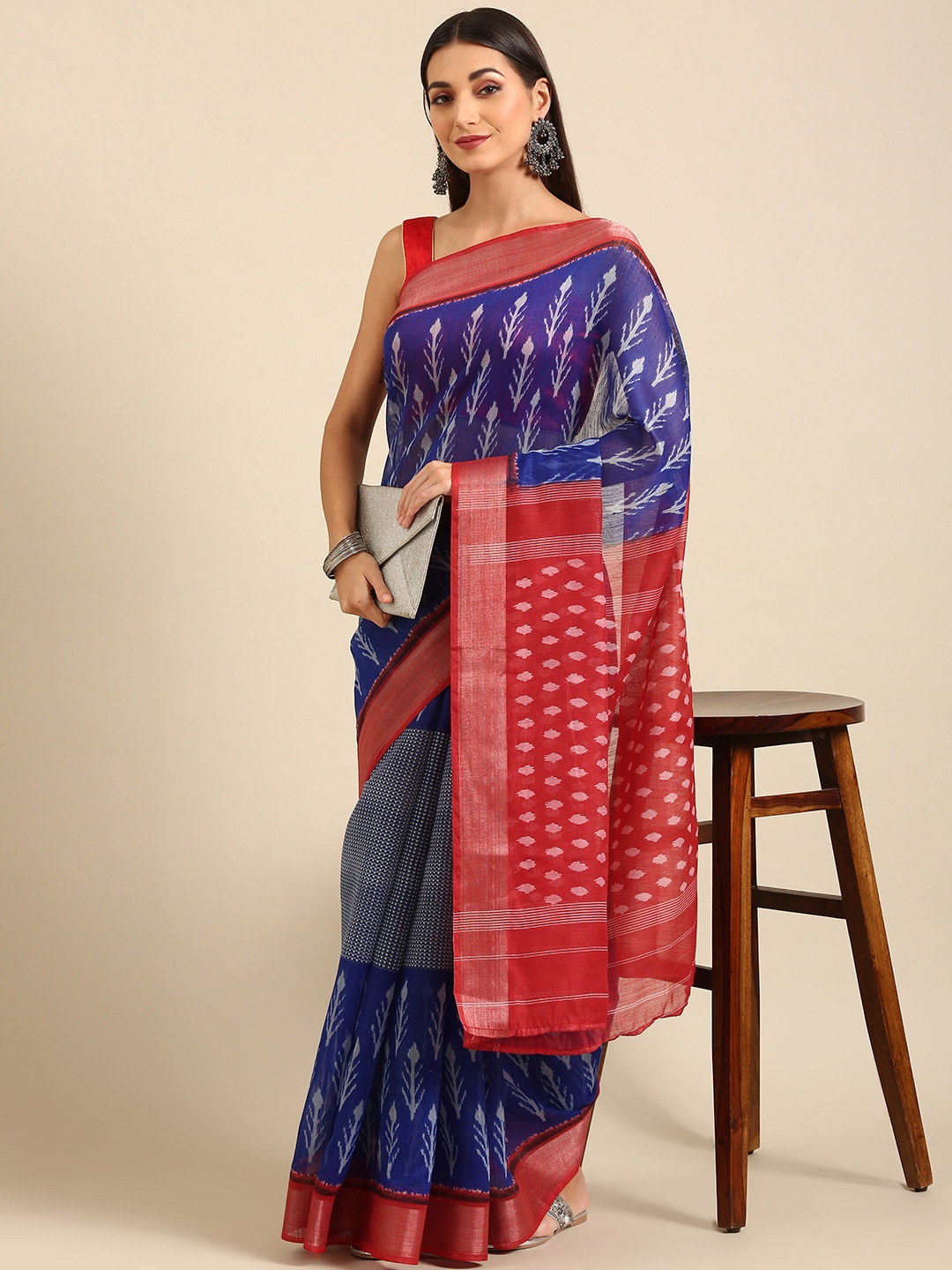

Anouk Blue Ethnic Motifs Saree