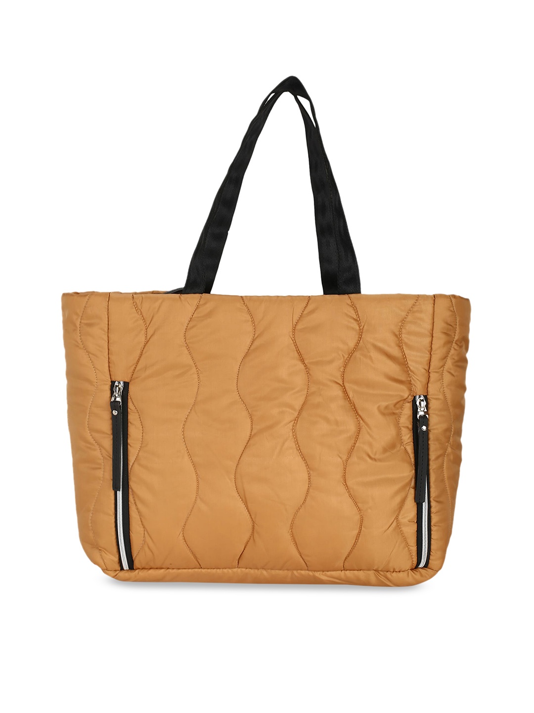 

max Tan Oversized Structured Tote Bag with Quilted