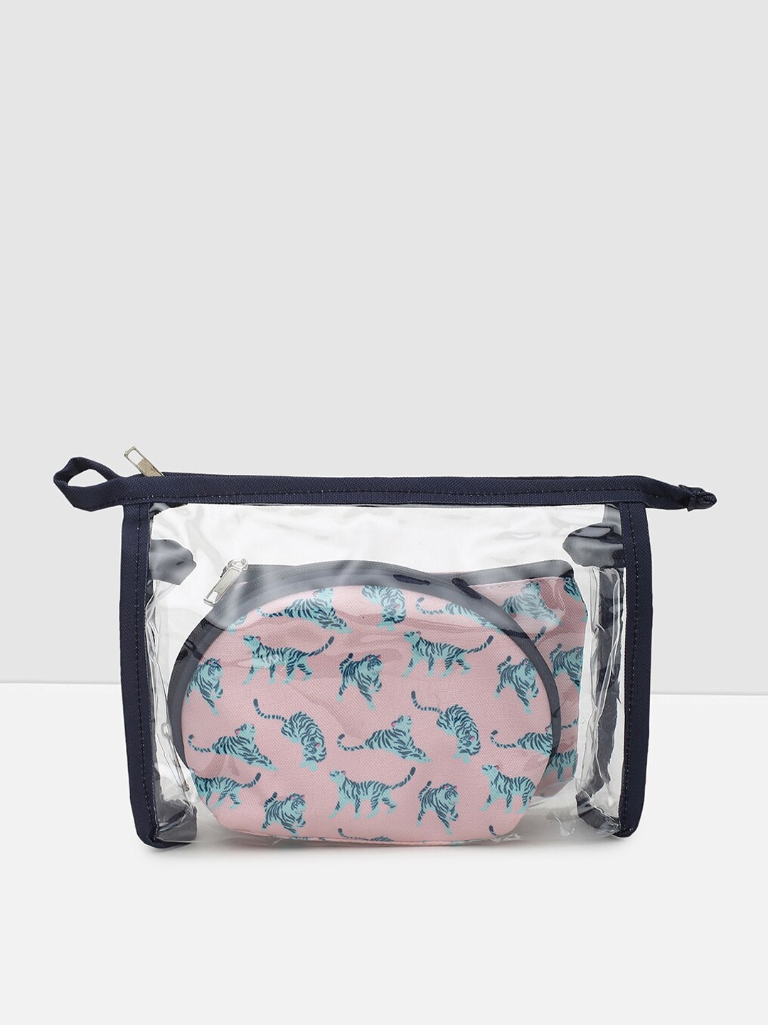 

max Women Pink & Blue Floral Printed Travel pouch