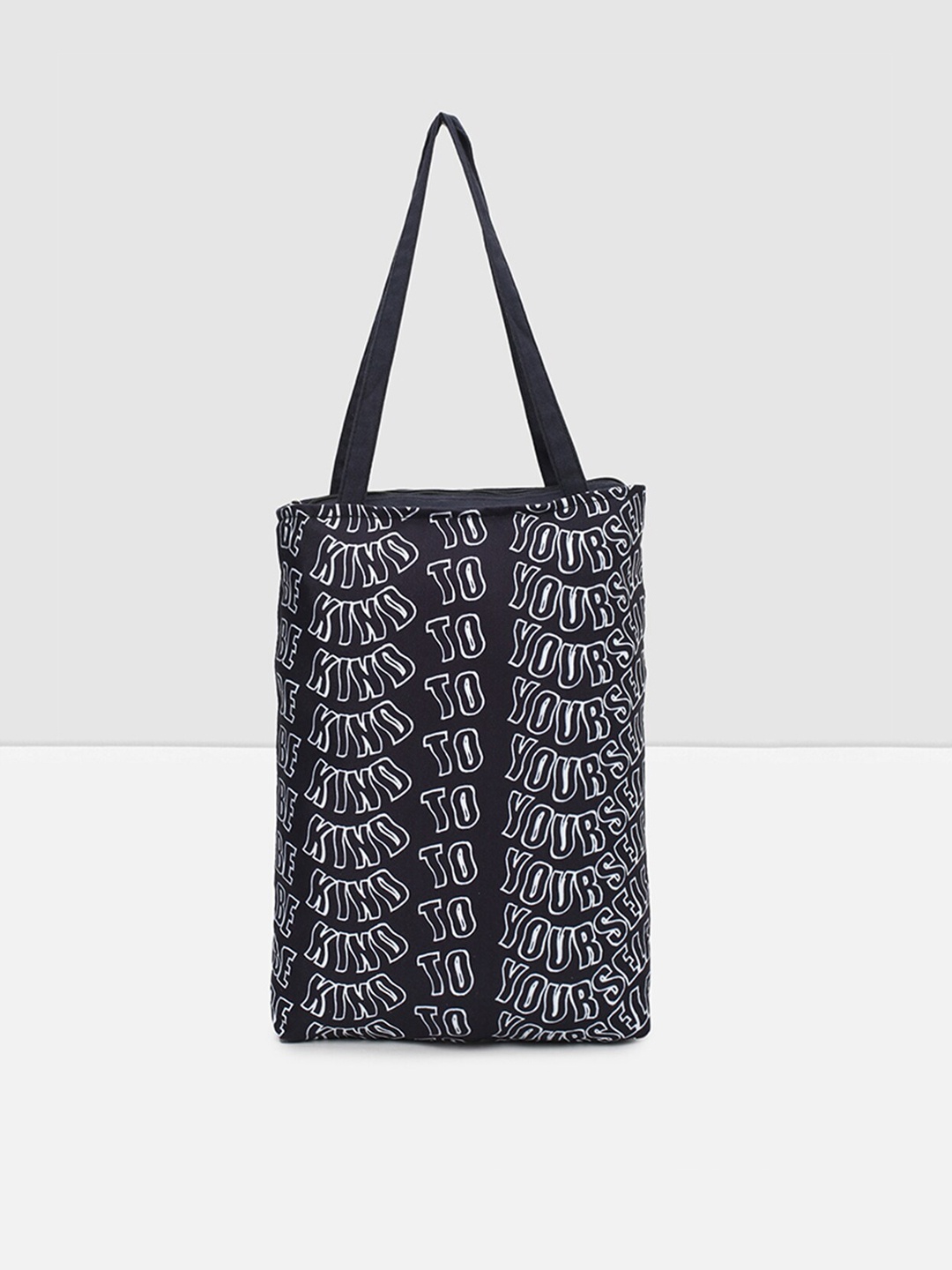 

max Black Printed Oversized Shopper Tote Bag