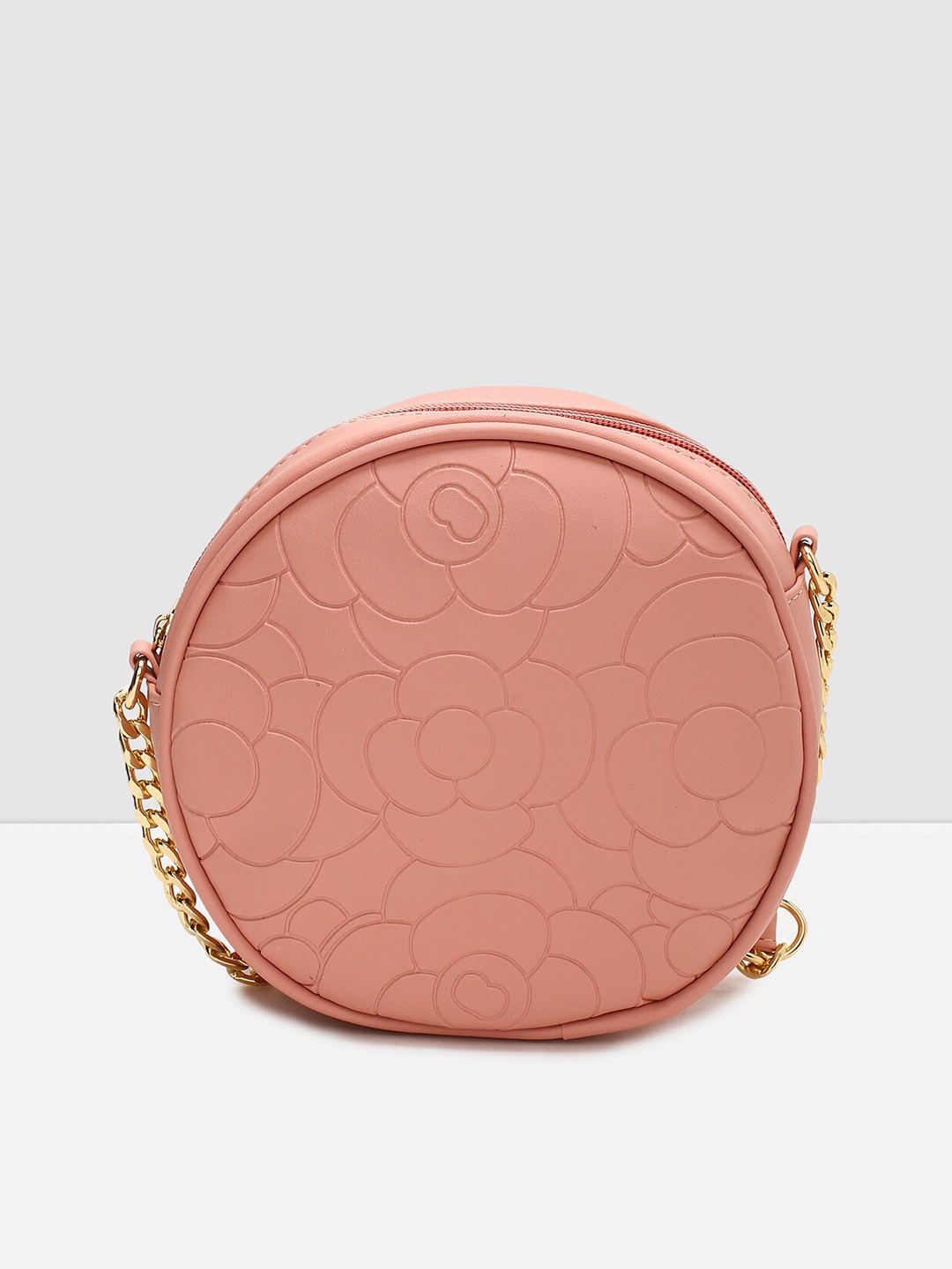 

max Pink Textured Structured Sling Bag