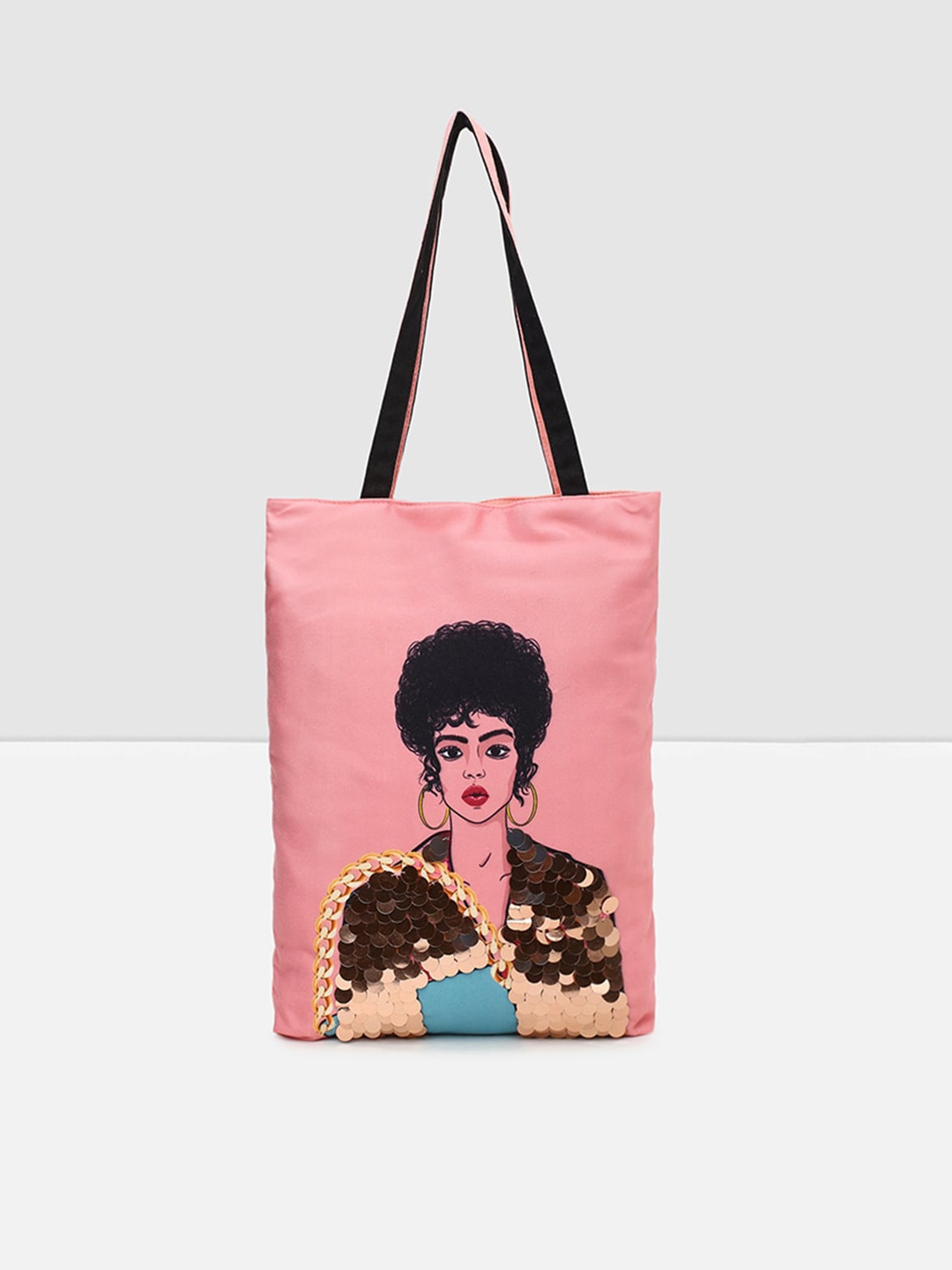 max Women Pink Oversized Shopper Tote Bag
