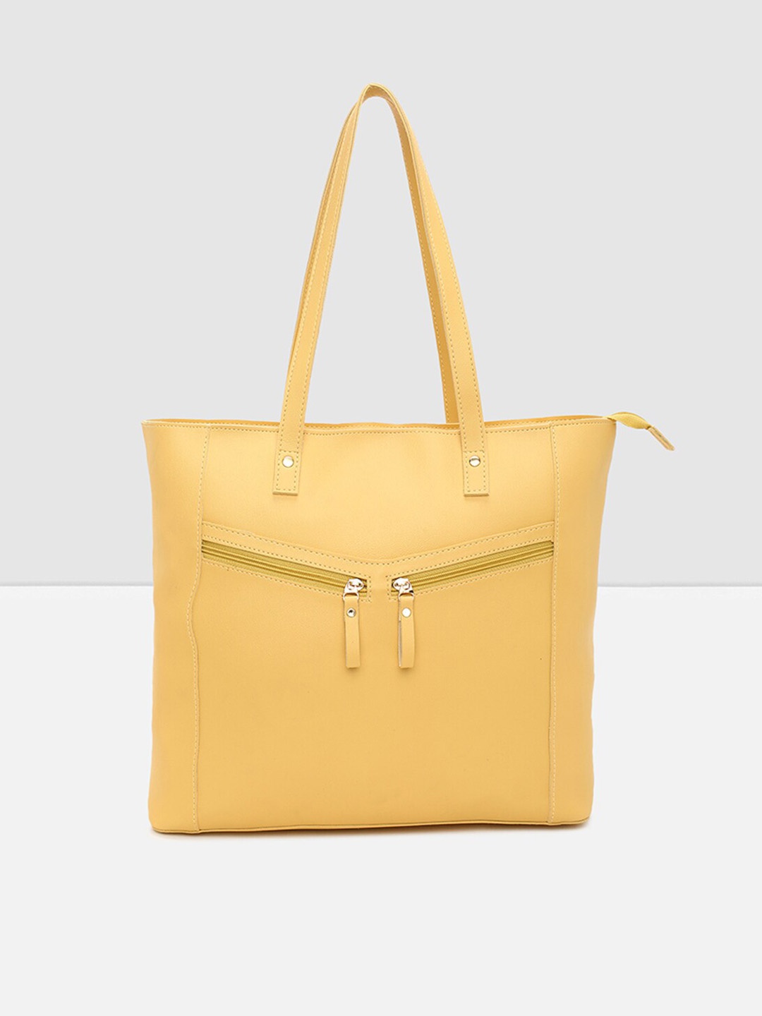 

max Mustard PU Oversized Structured Shoulder Bag