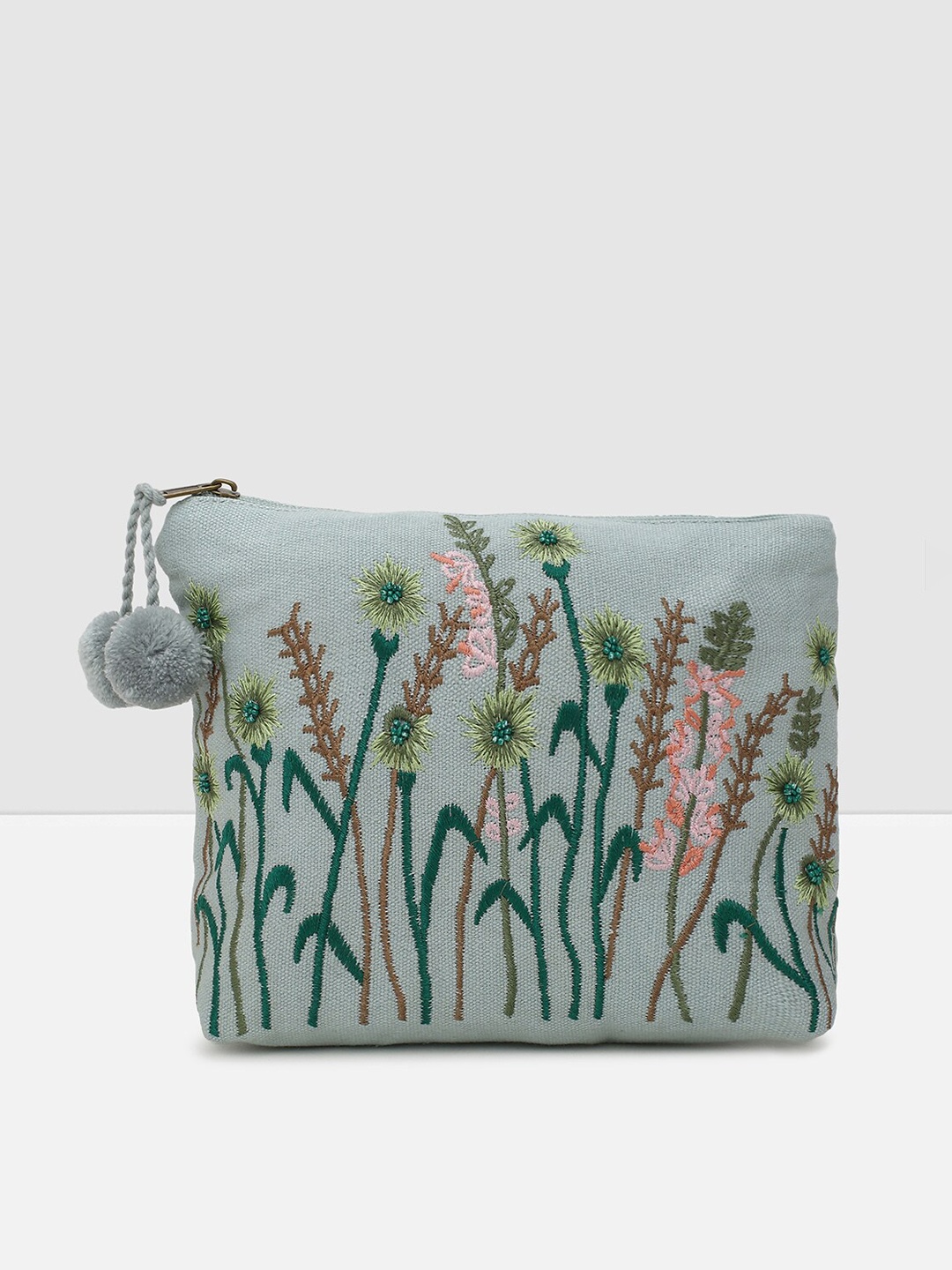 

max Blue Floral Embellished Structured Sling Bag