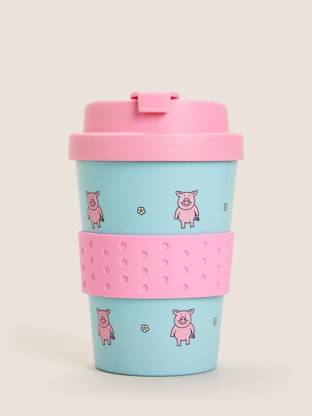 

Marks & Spencer Pink & Blue Printed Plastic Glossy Mug 150 ml