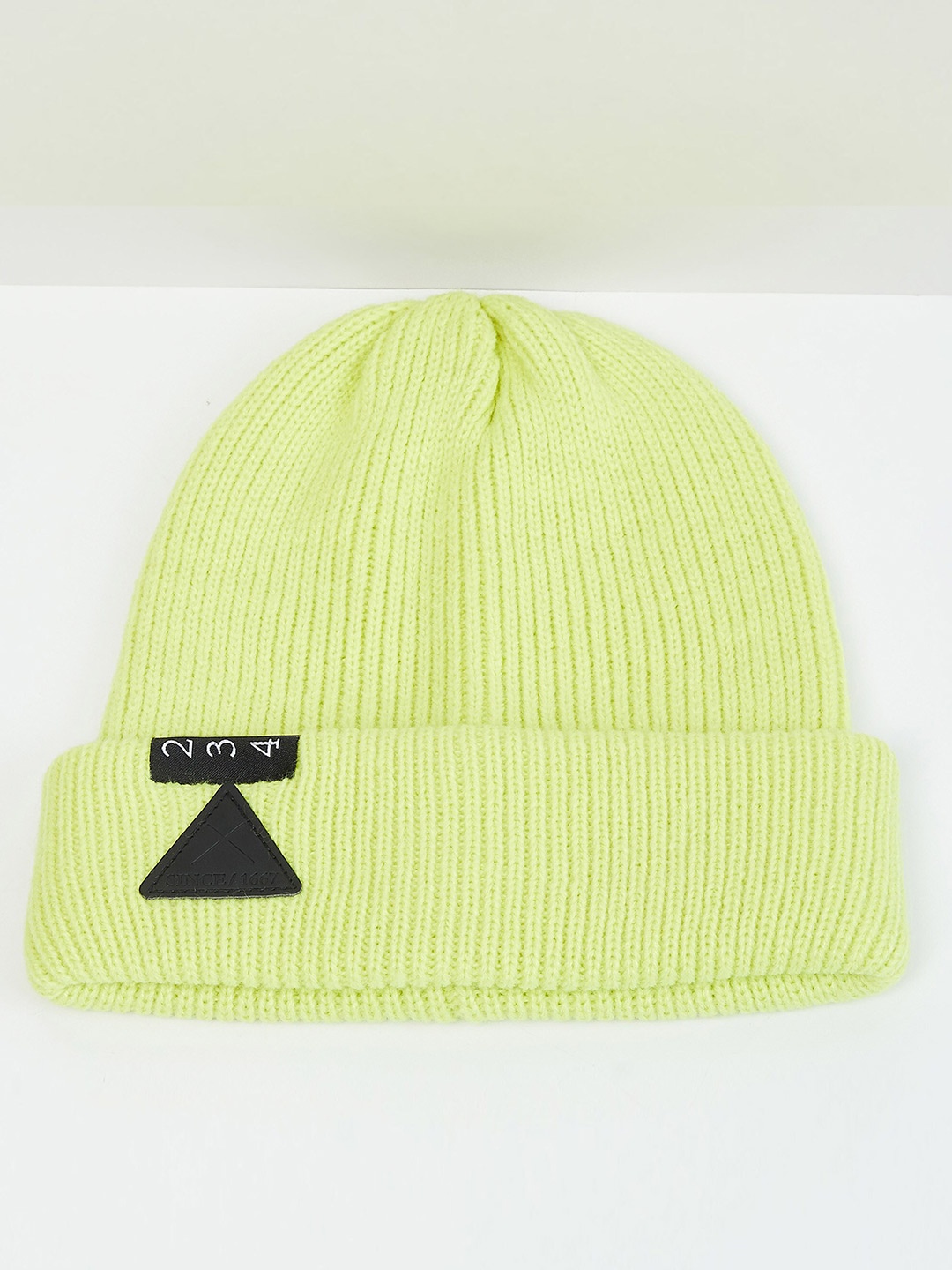

max Men Green & Black Printed Beanie