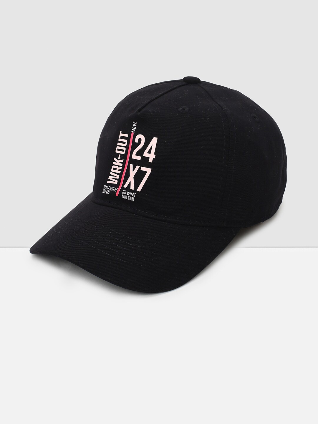 

max Women Black & White Printed Pure Cotton Baseball Cap