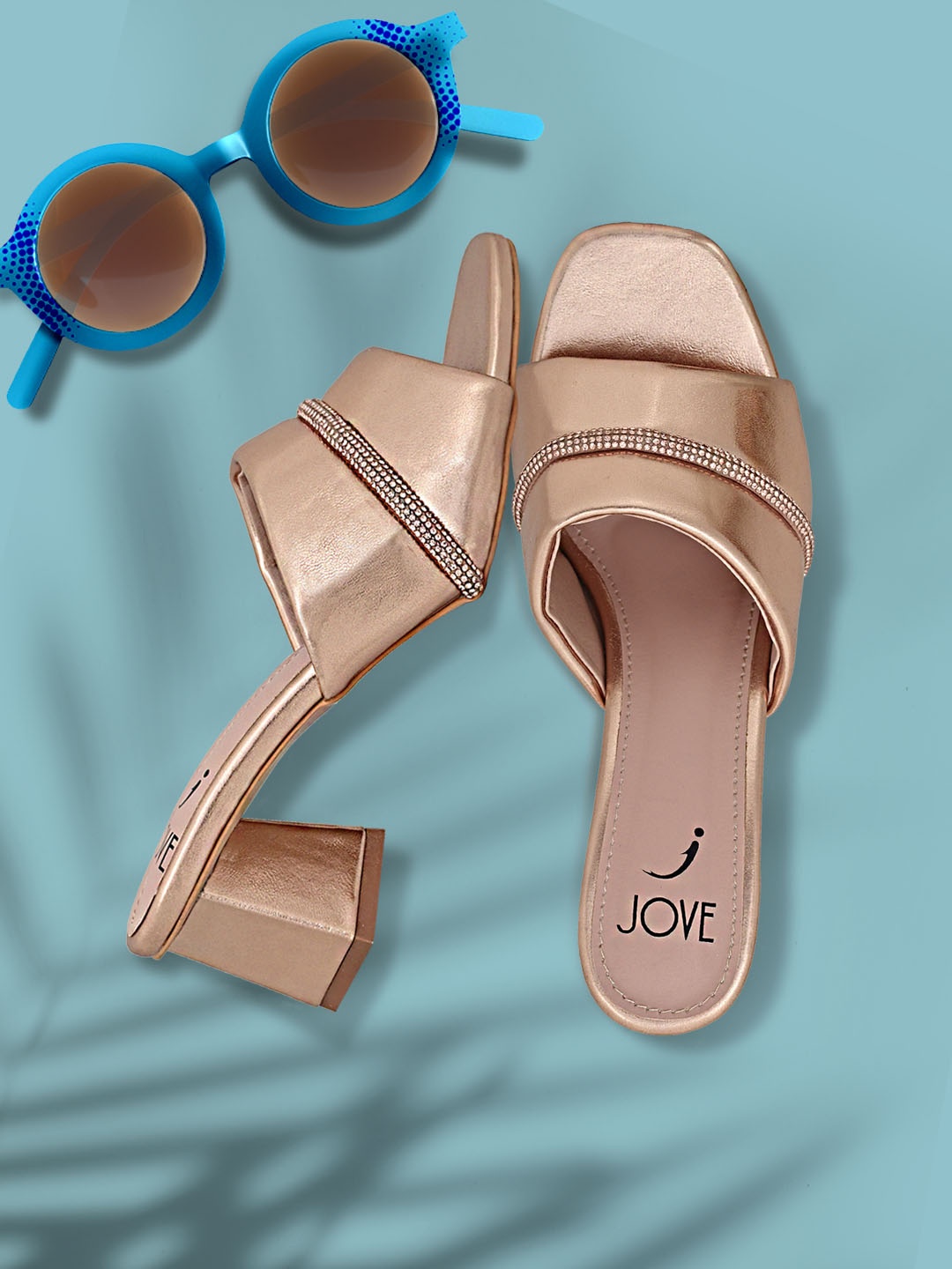 

Jove Women Rose Gold Party Block Heels