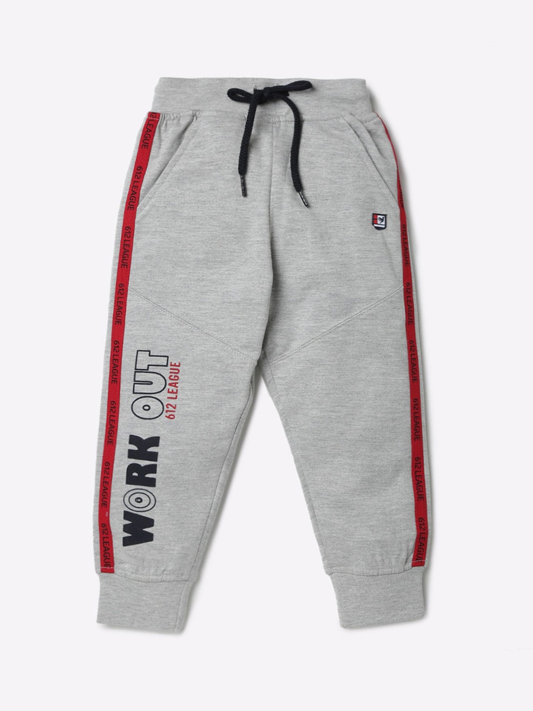 

612League Boys Grey Printed Joggers