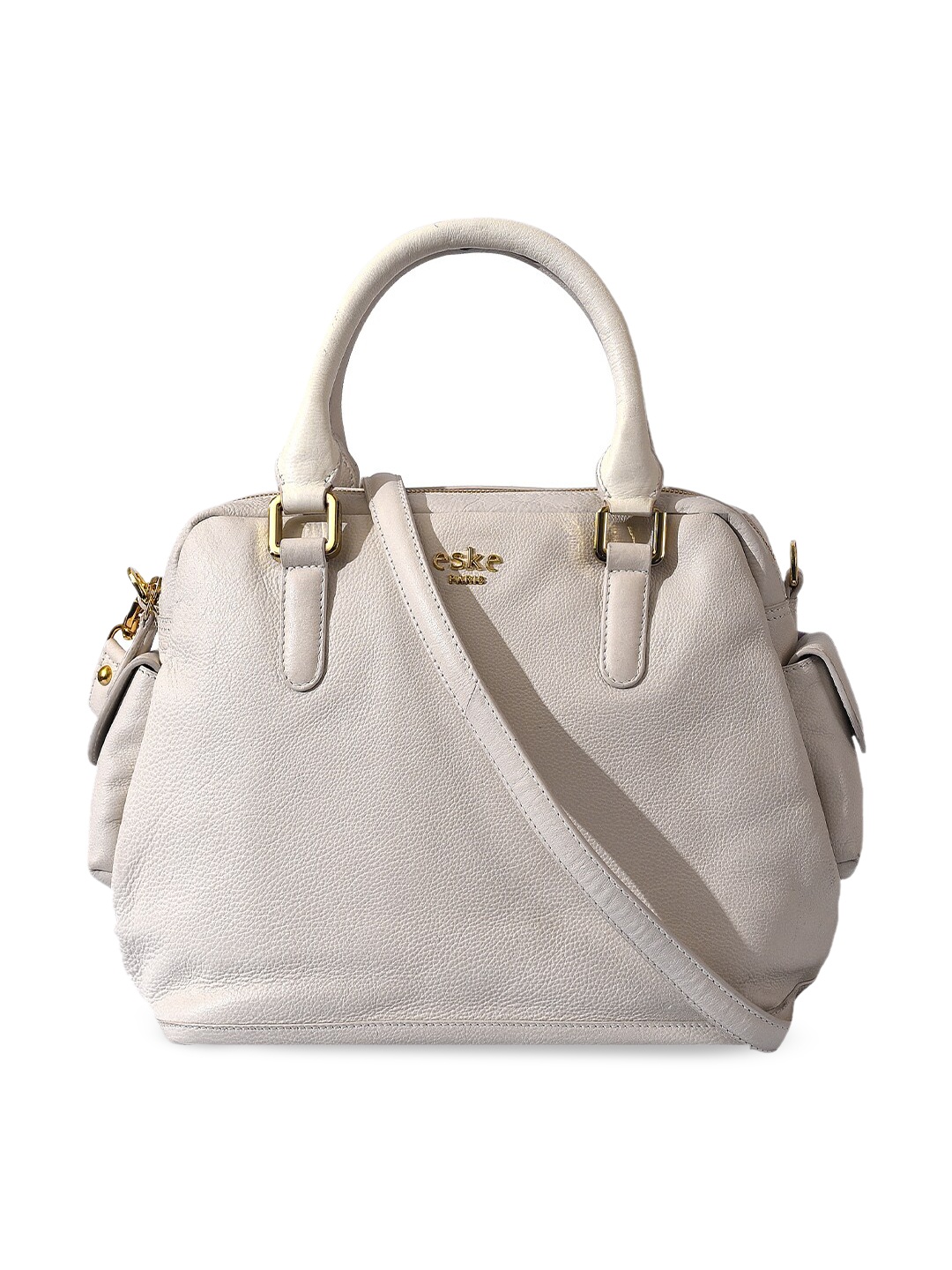 

Eske White Leather Oversized Swagger Handheld Bag