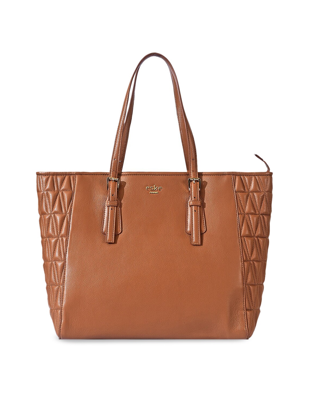 

Eske Tan Textured Leather Swagger Shoulder Bag