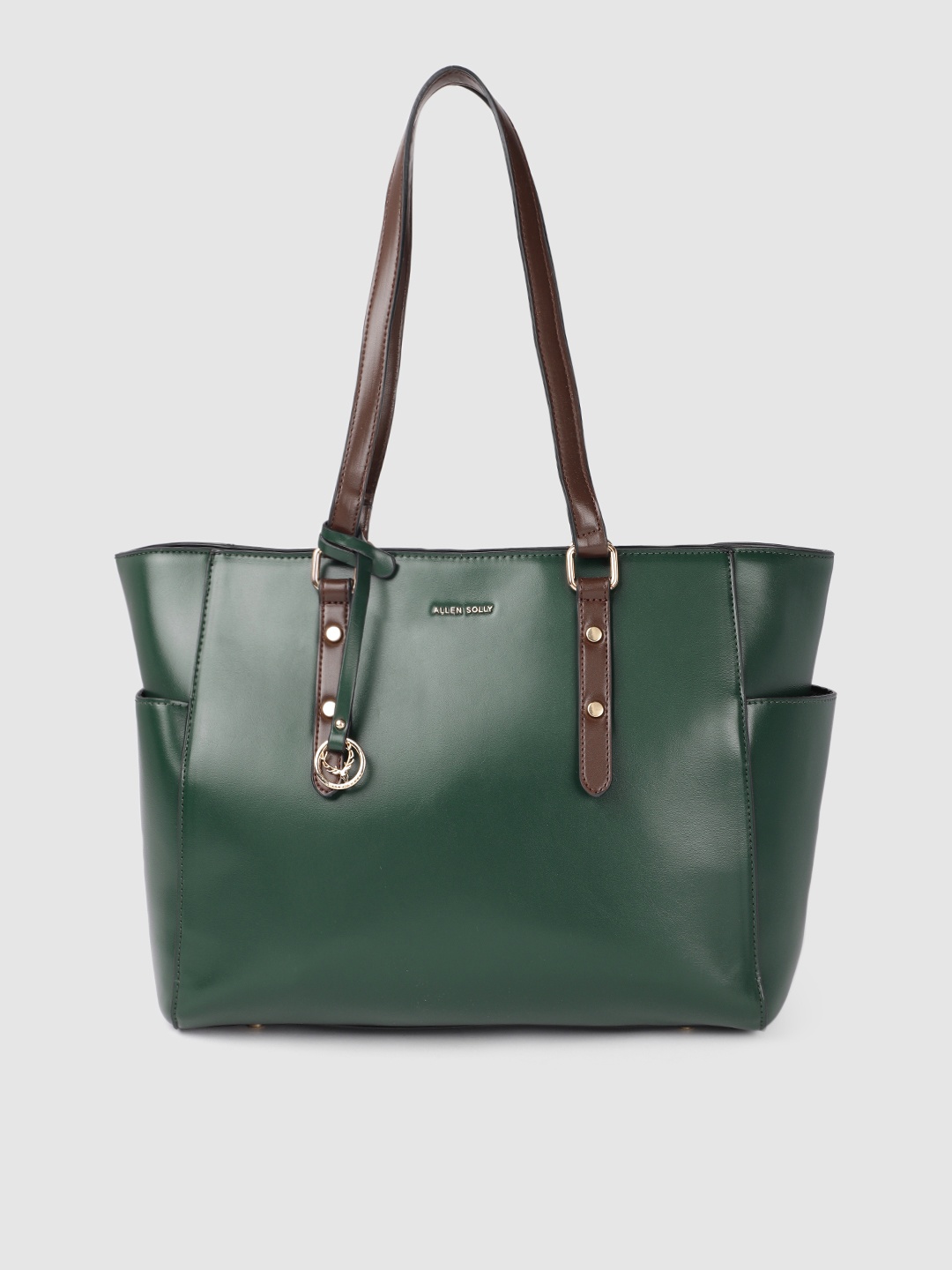 

Allen Solly Green Solid Oversized Structured Shoulder Bag