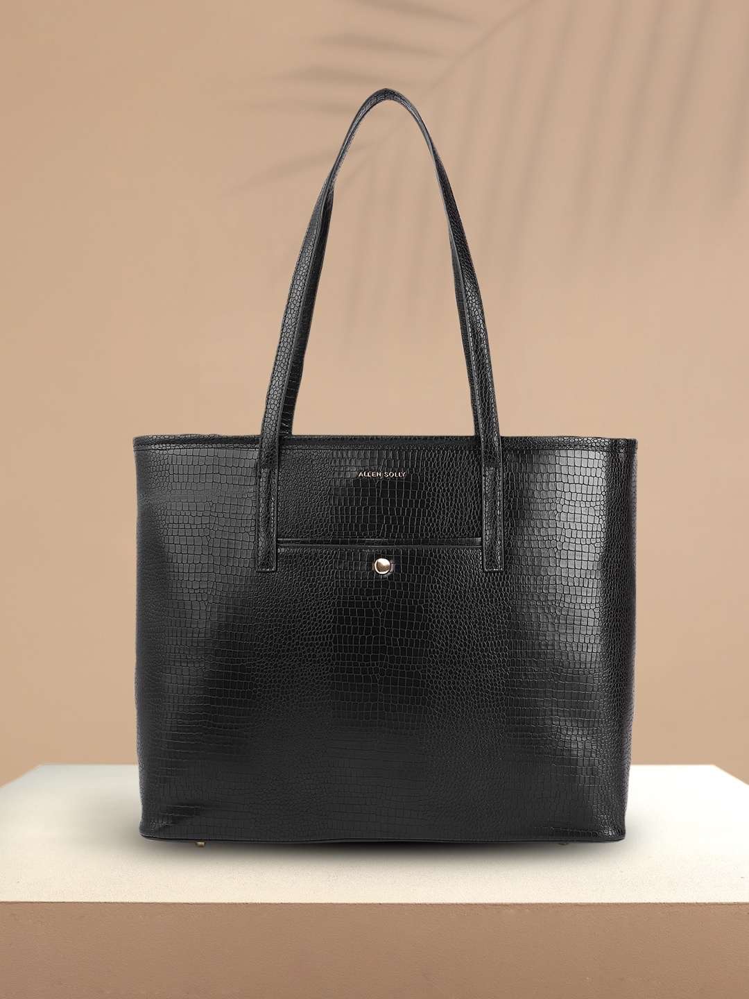 

Allen Solly Black Animal Textured Oversized Laptop Shoulder Bag