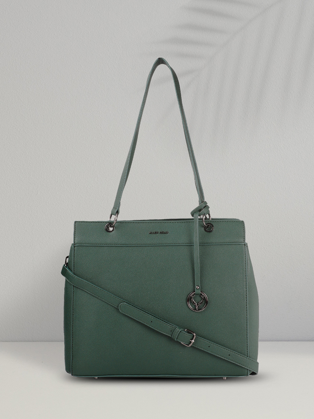 

Allen Solly Green Textured Structured Shoulder Bag