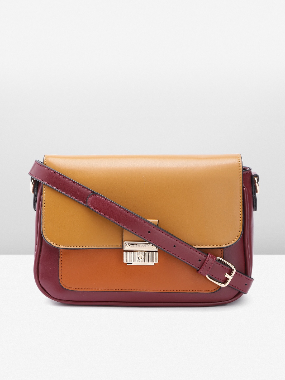 

Allen Solly Colourblocked Sling Bag, Tan